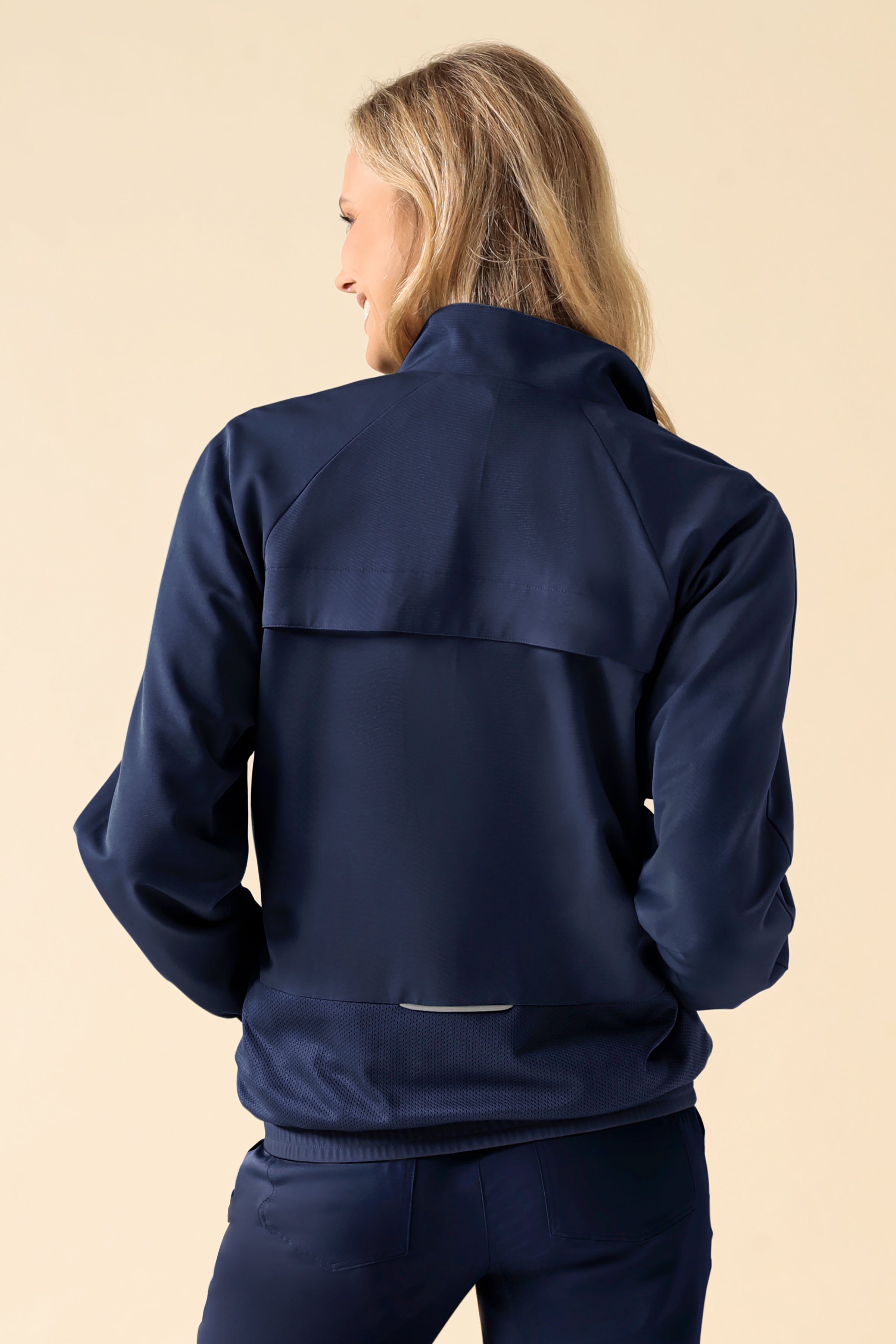 KAERE Blousonjacke Damen - mit elastischen Bündchen navy, Rückansicht