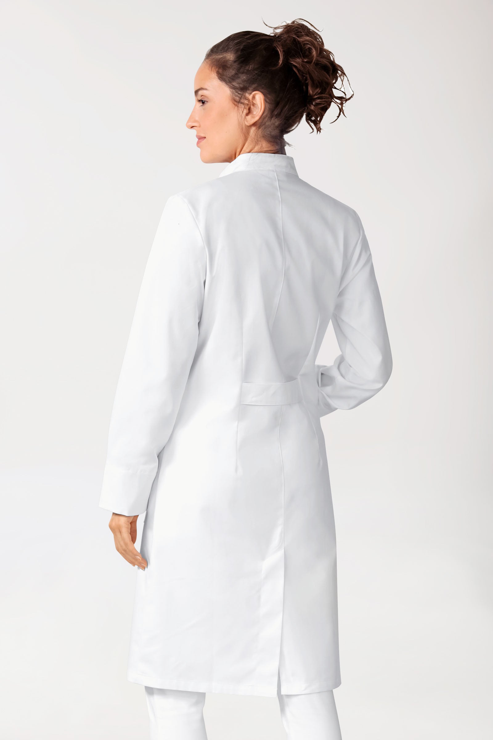Mantel Damen - Stehkragen - Druckknopfleiste - weiss