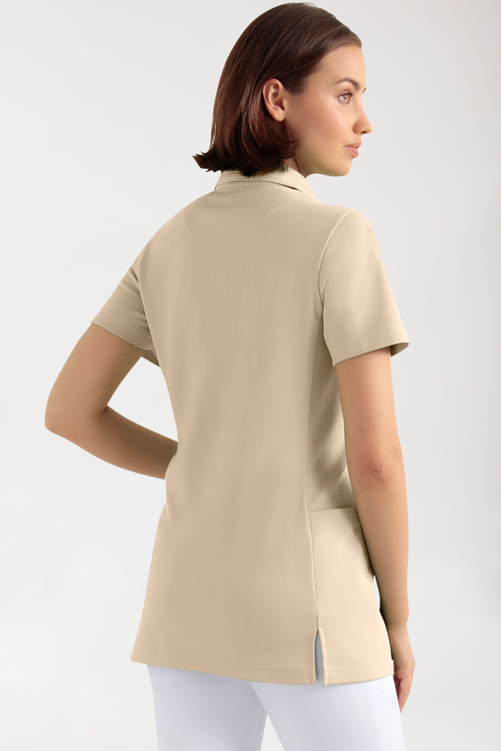 COMFY FLEX Stretch Schlupfkasack Damen - Polokragen sand