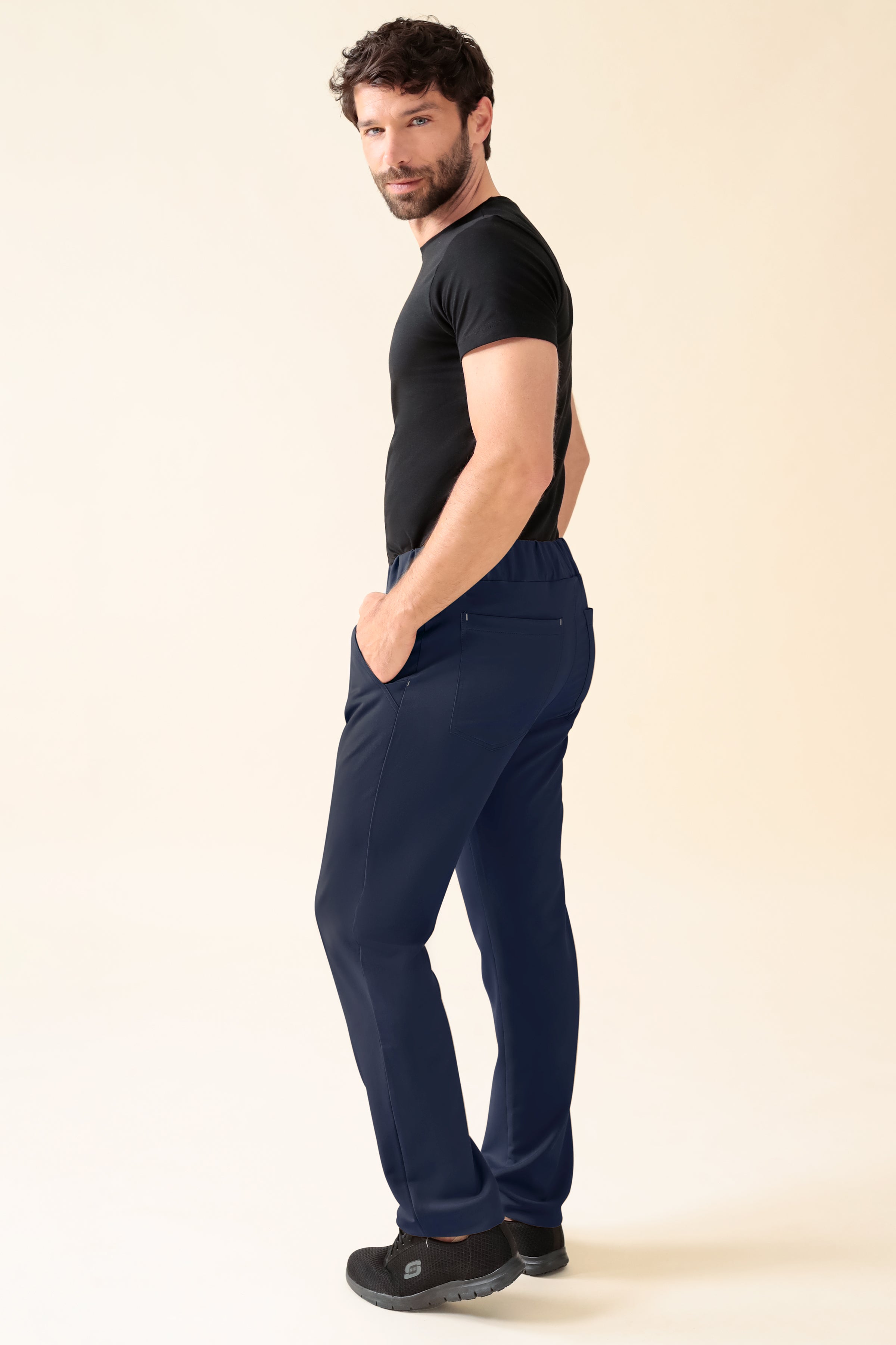 KAERE Hose Herren - gerader Saum Kurzgr. ohne Beintaschen navy