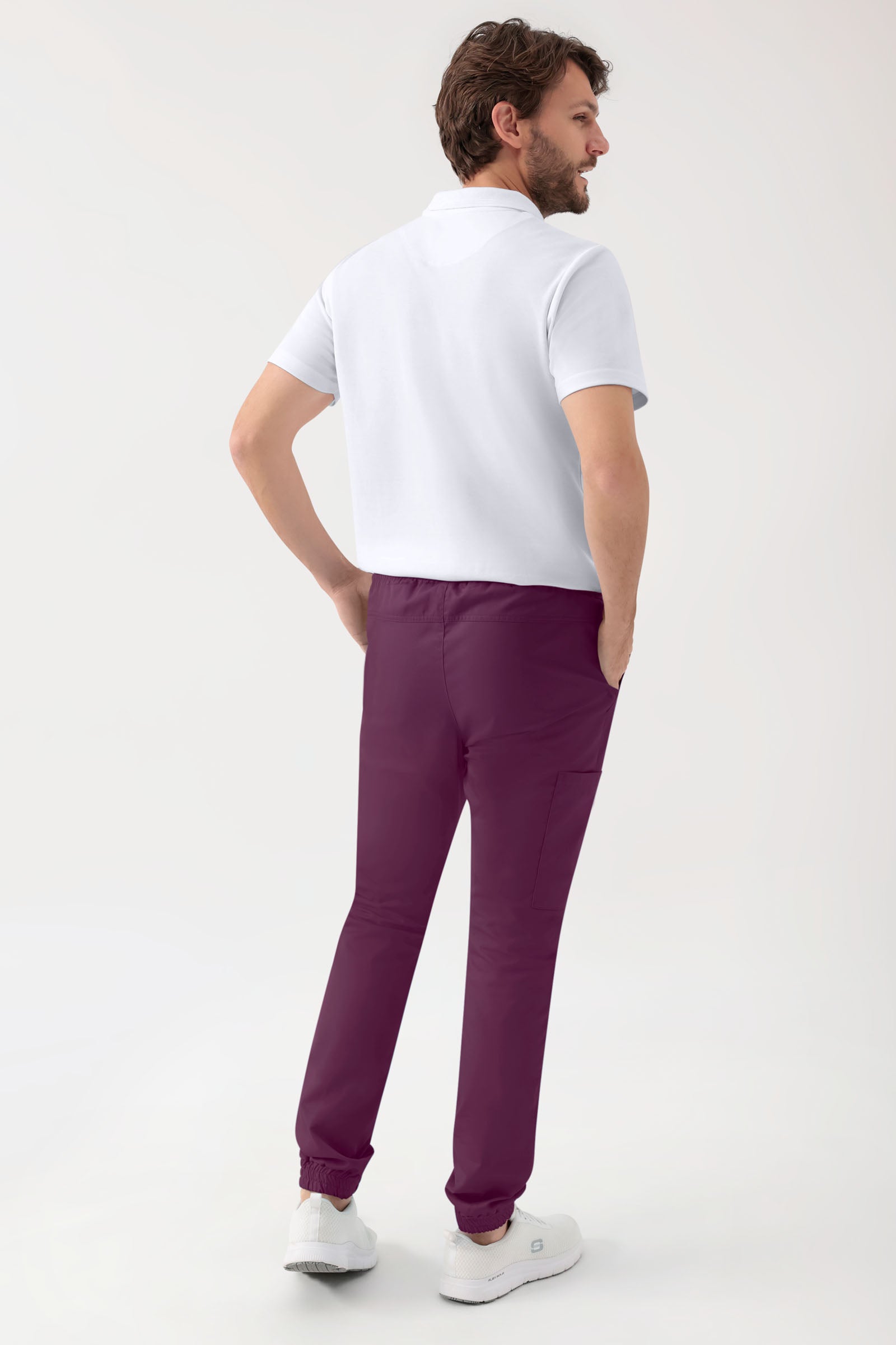 GREEN Stretch Hose Herren - Jogpants Style pflaume