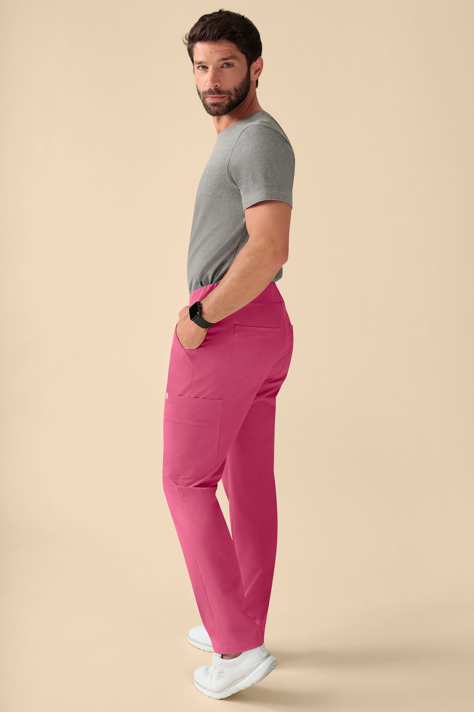 KAERE Hose Herren - gerader Saum Kurzgr. mit Beintaschen rosenholz, Vue de dos