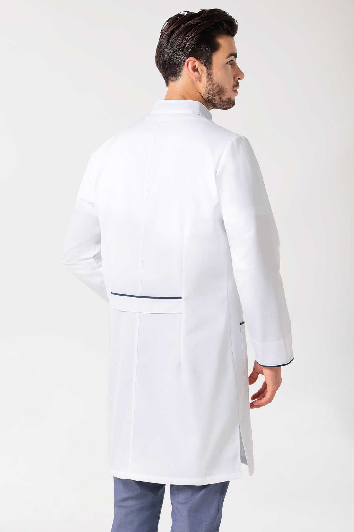 Kurzmantel Herren - Stehkragen weiss/navy