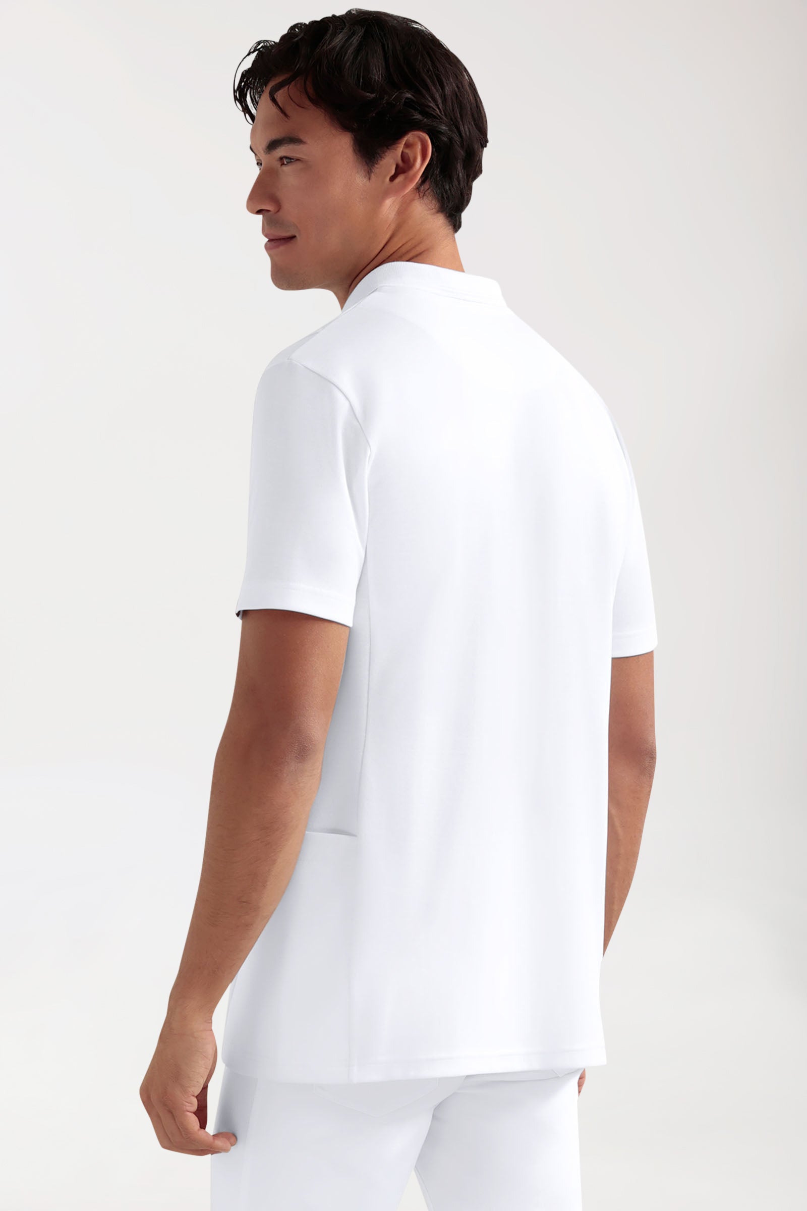 COMFY FLEX Stretch Schlupfkasack Herren - Polokragen weiss