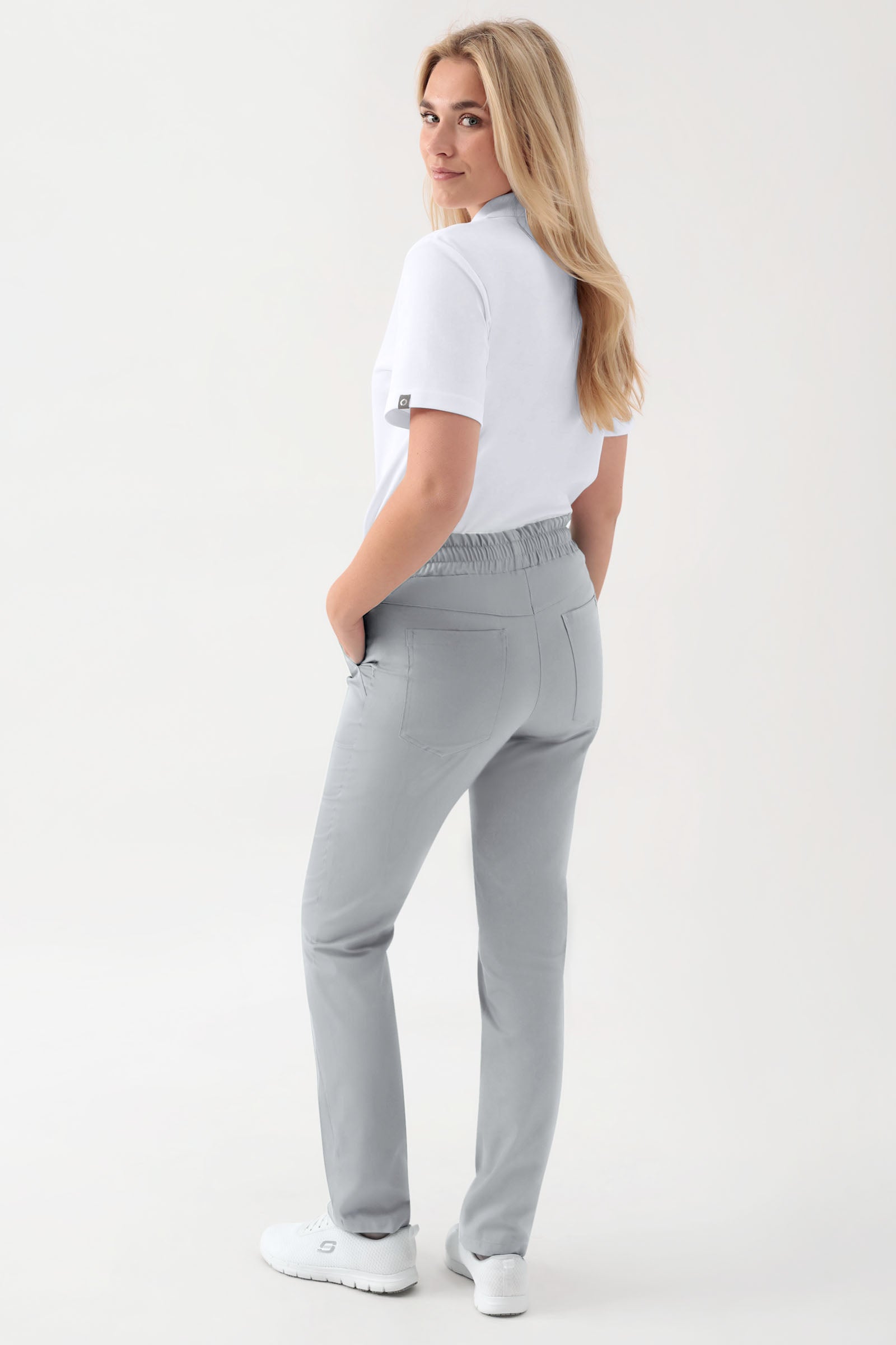 GREEN Stretch Hose Unisex - Rundumgummibund perlgrau, Vue de dos