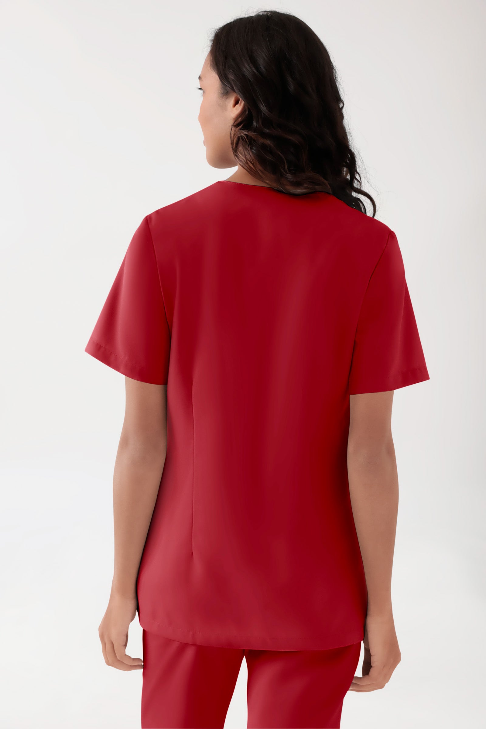 TENCEL™ Schlupfkasack Damen - V-Ausschnitt rot