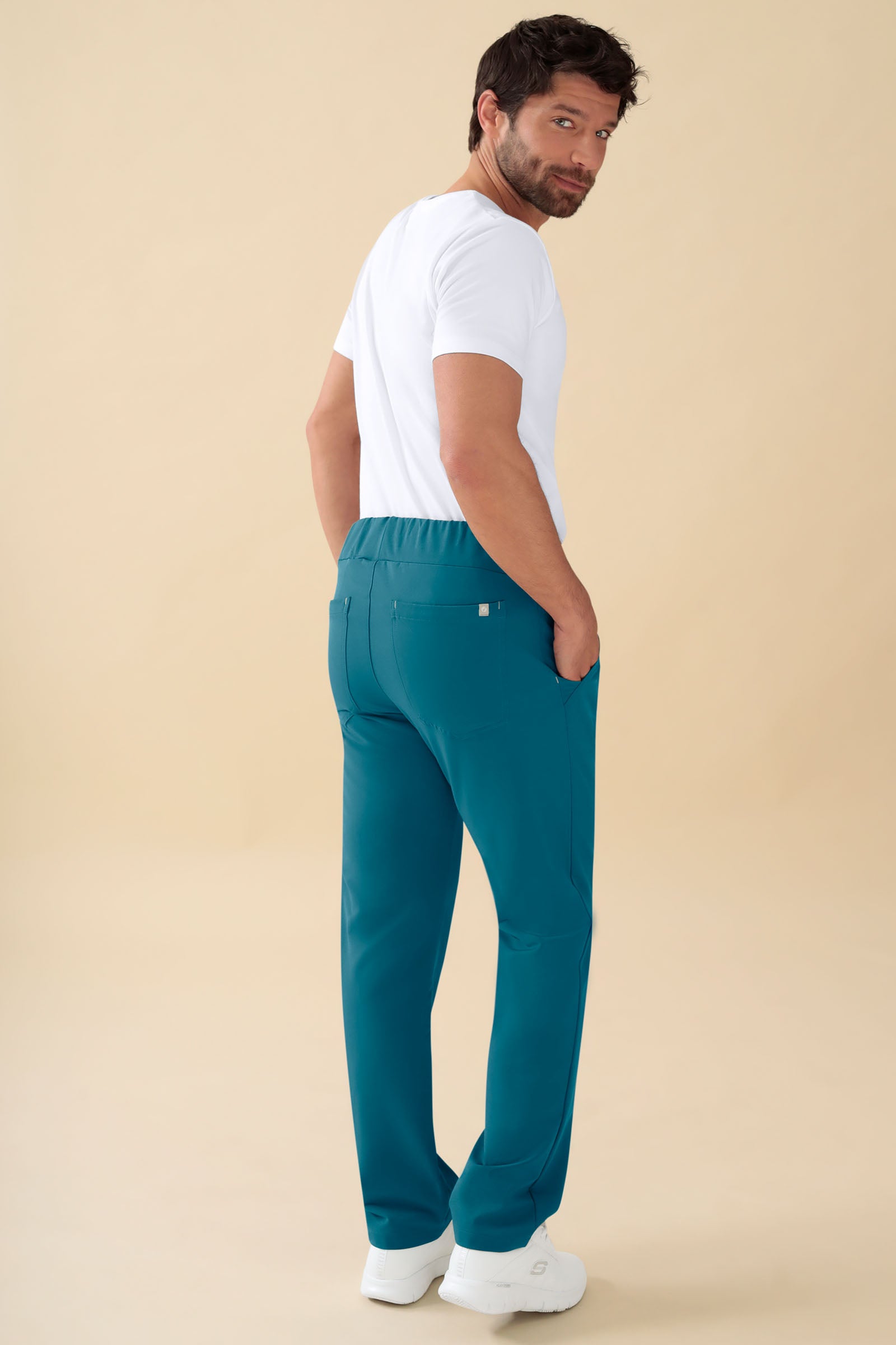 KAERE Hose Herren - gerader Saum Kurzgr. ohne Beintaschen petrol, Vue de dos