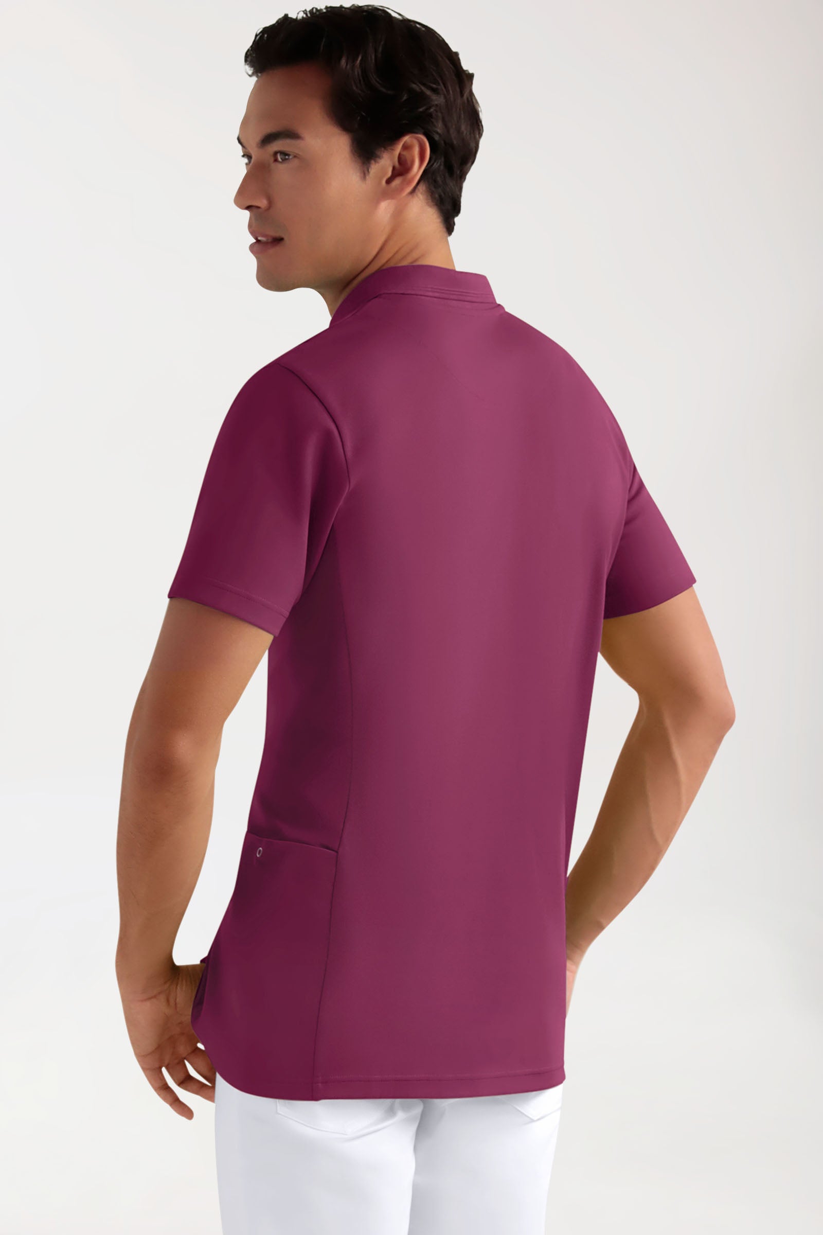 COMFY FLEX Stretch Schlupfkasack Herren - Polokragen berry, Vue de dos