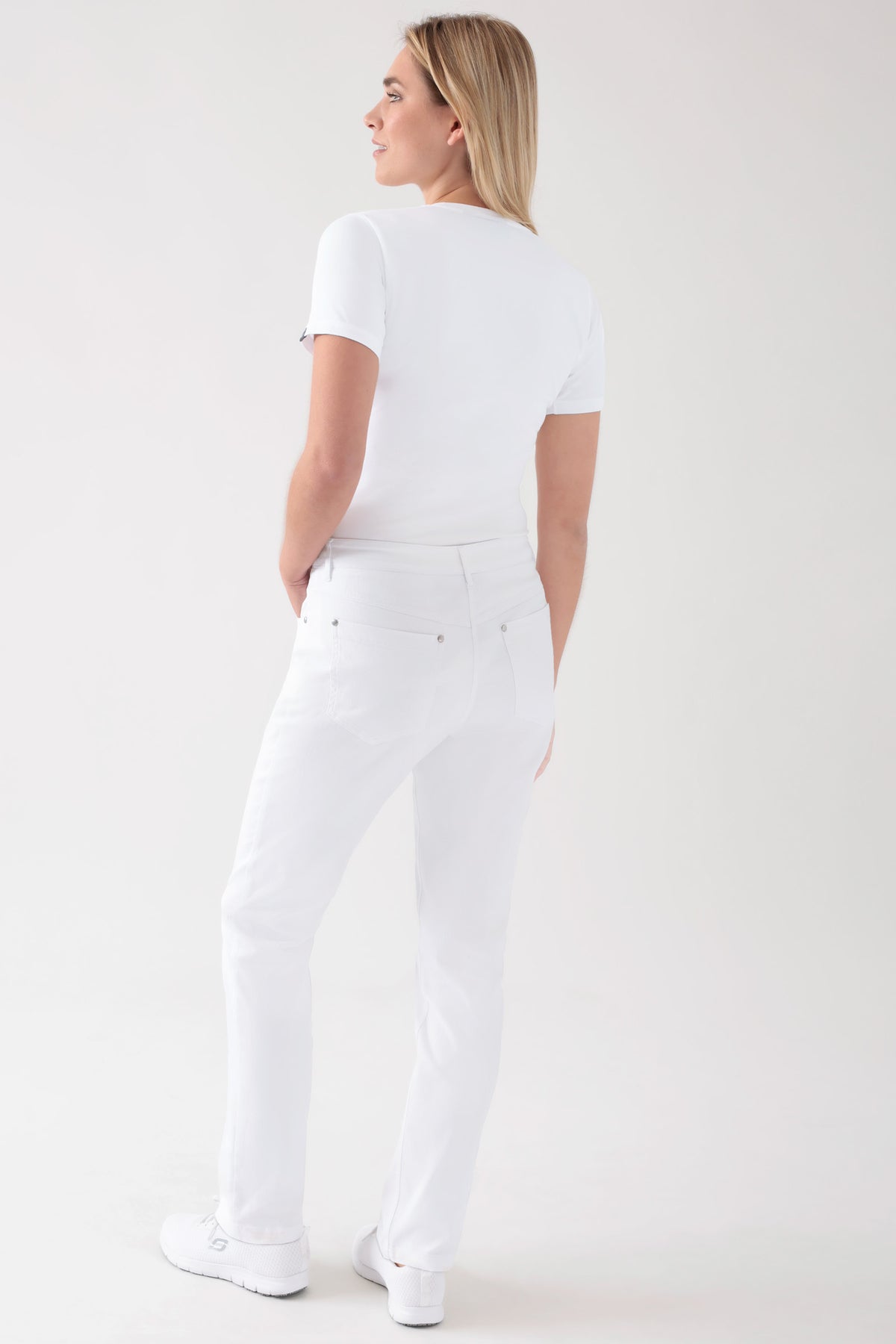 5-Pocket Hose Damen - Jeanslook weiss