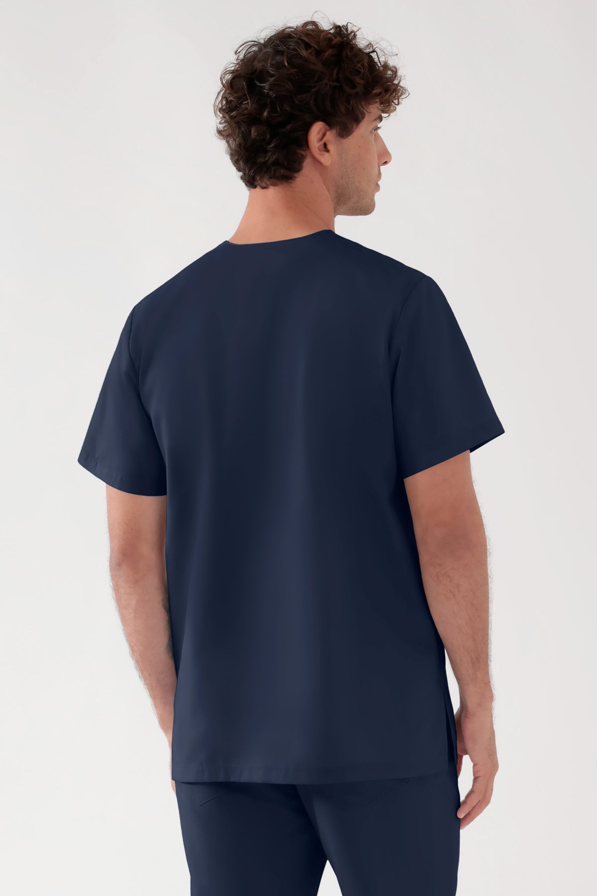 TENCEL™ Schlupfkasack Herren - V-Ausschnitt navy, Vue de dos
