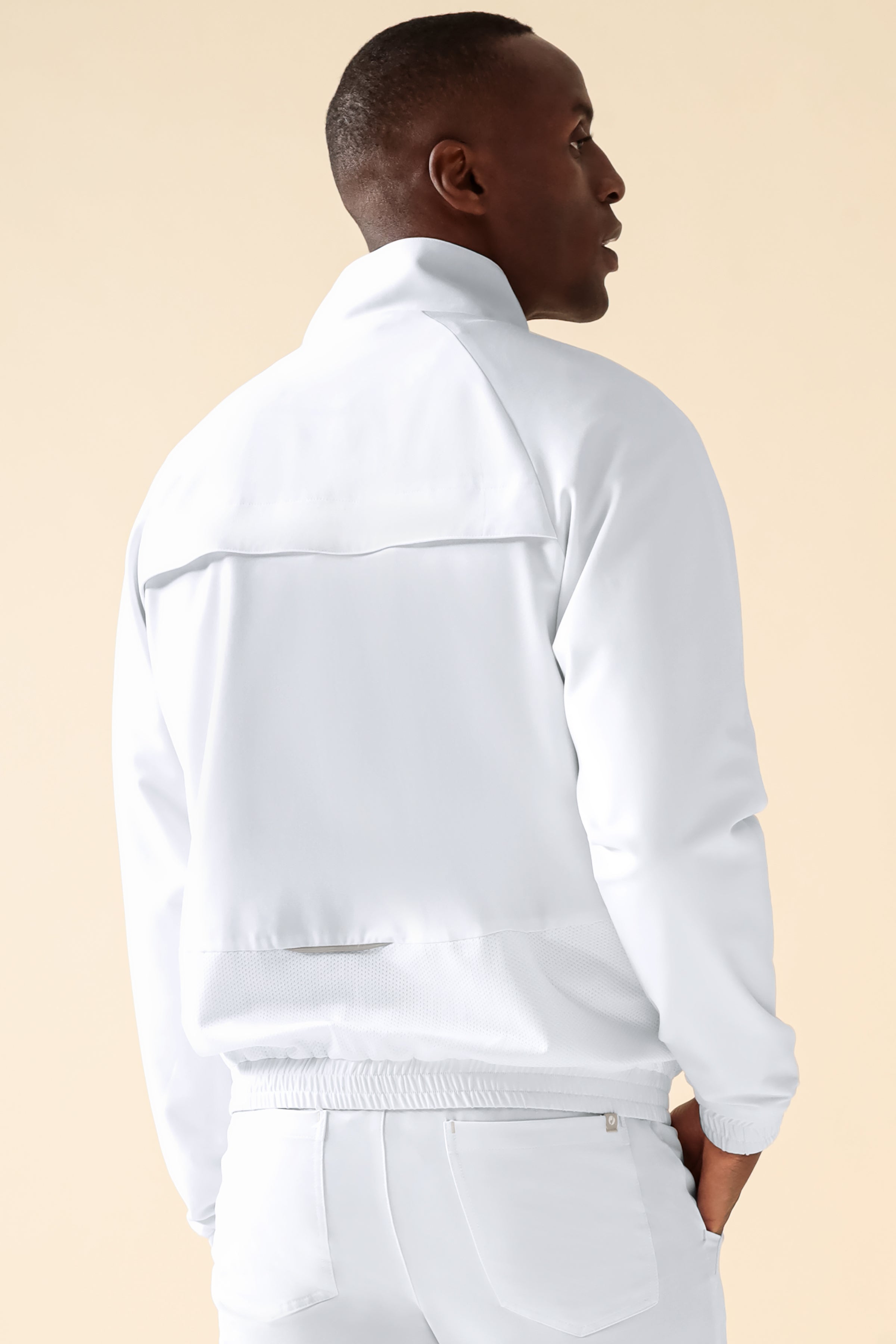 KAERE Blousonjacke Herren - mit elastischen Bündchen weiss, Vue de dos