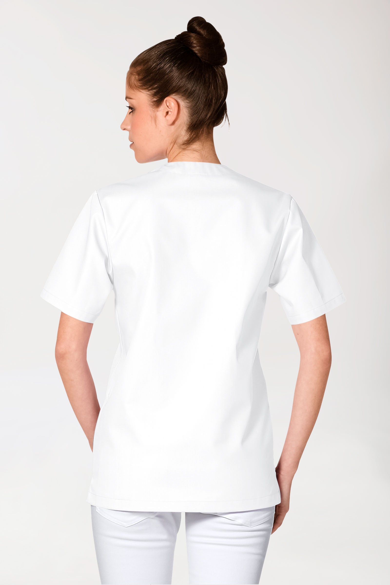 JUST STRONG Schlupfkasack Unisex - V-Ausschnitt weiss, Vue de dos