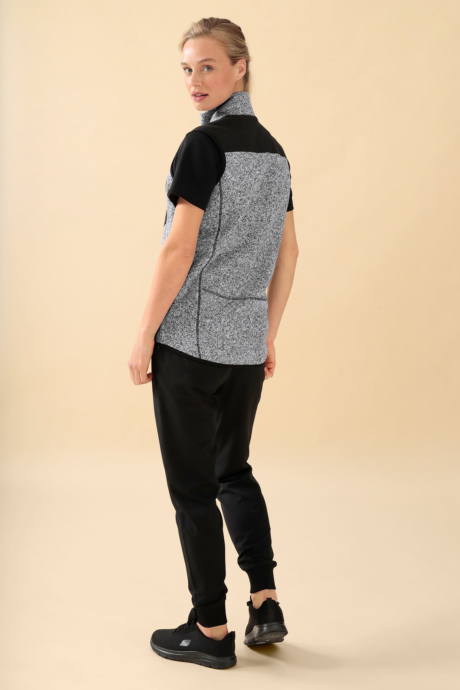 KAERE Fleeceweste Unisex - Stehkragen grau melange, Vue de dos