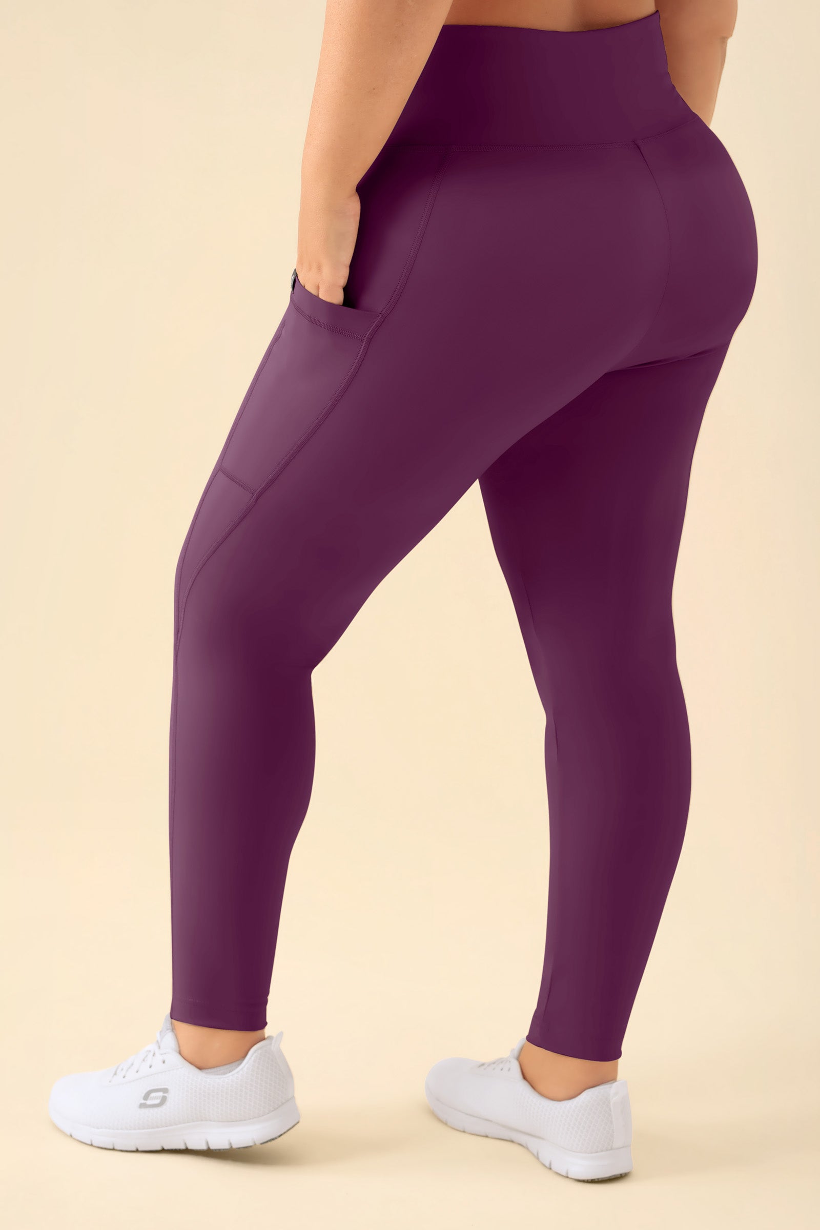 KAERE Leggings Damen - super elastisch pflaume, Vue de dos