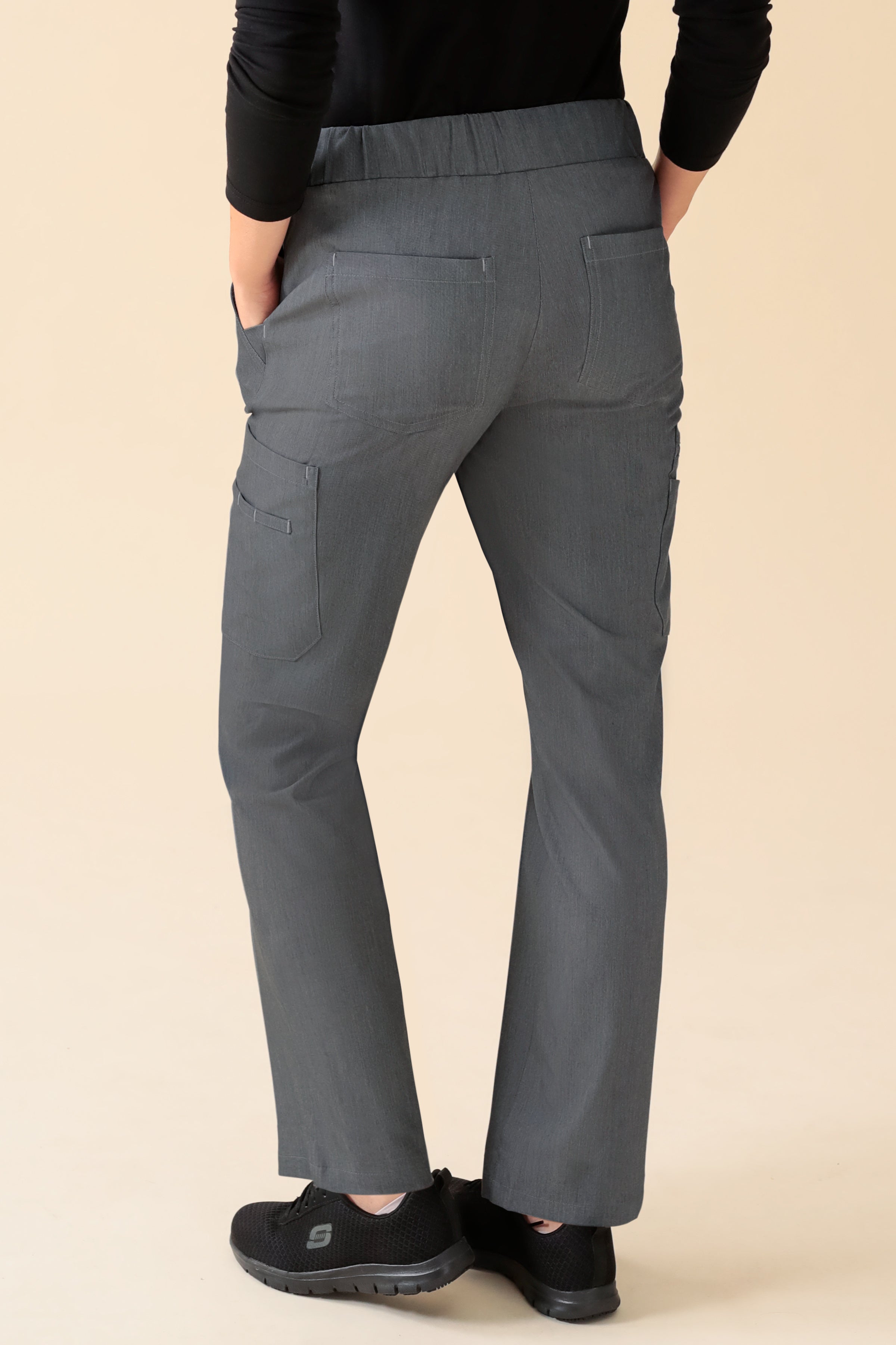 KAERE Hose Damen - gerader Saum Kurzgr. mit Beintaschen grau melange