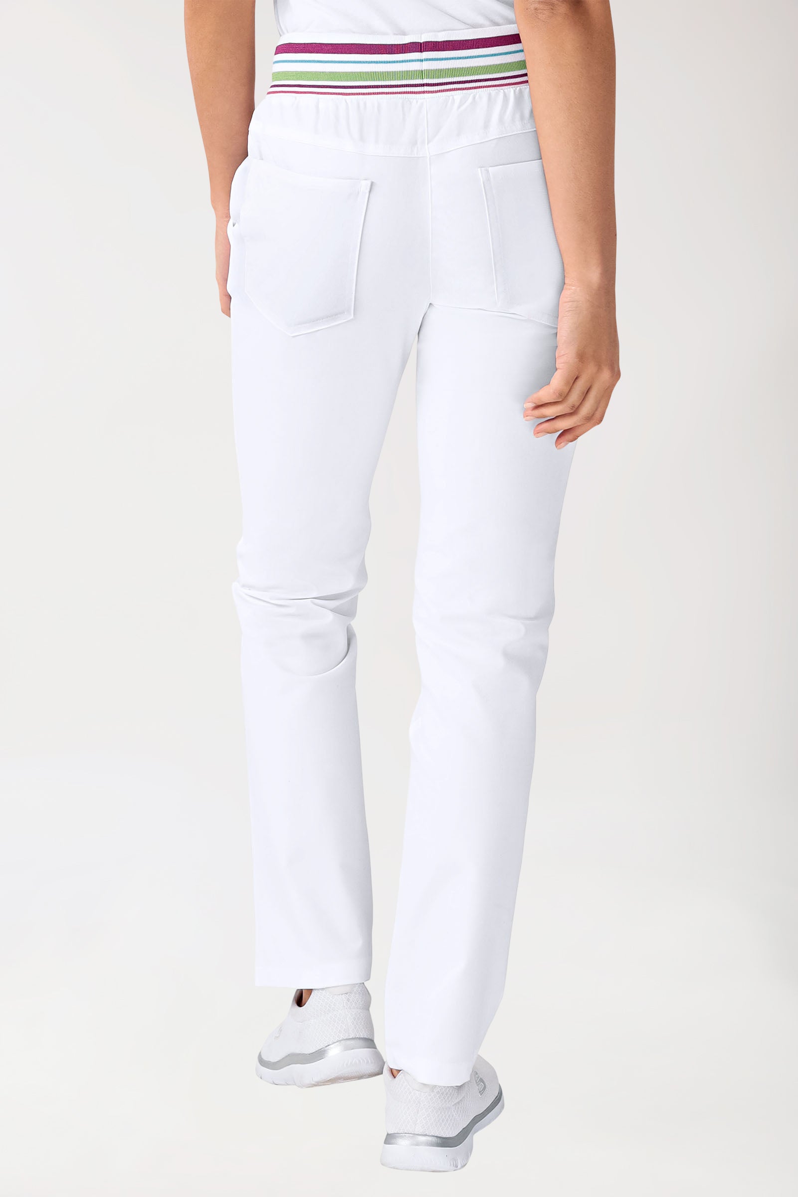 Stretch Hose Damen - Strickbund weiss