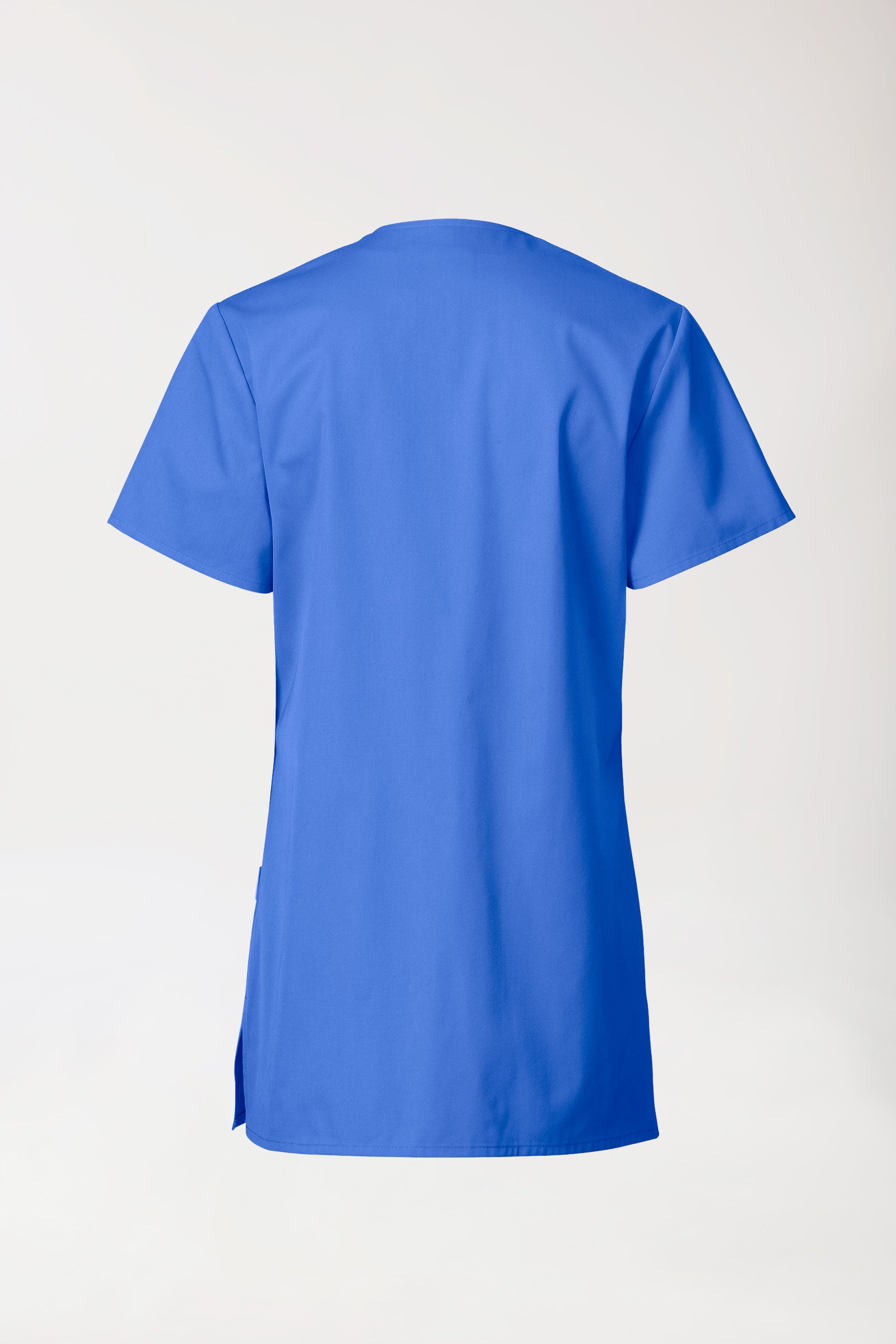 Beauty Kasack Damen - durchgeknöpft königsblau, Rückansicht