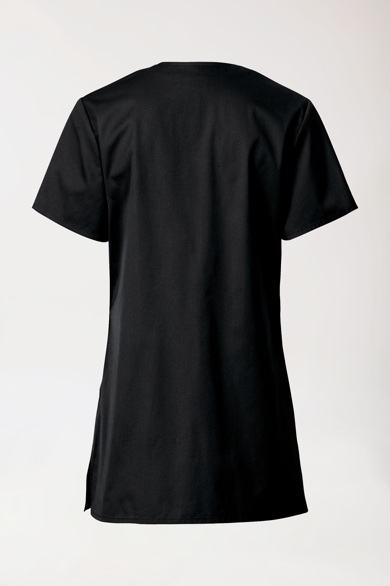 Beauty Kasack Damen - durchgeknöpft schwarz, Rückansicht