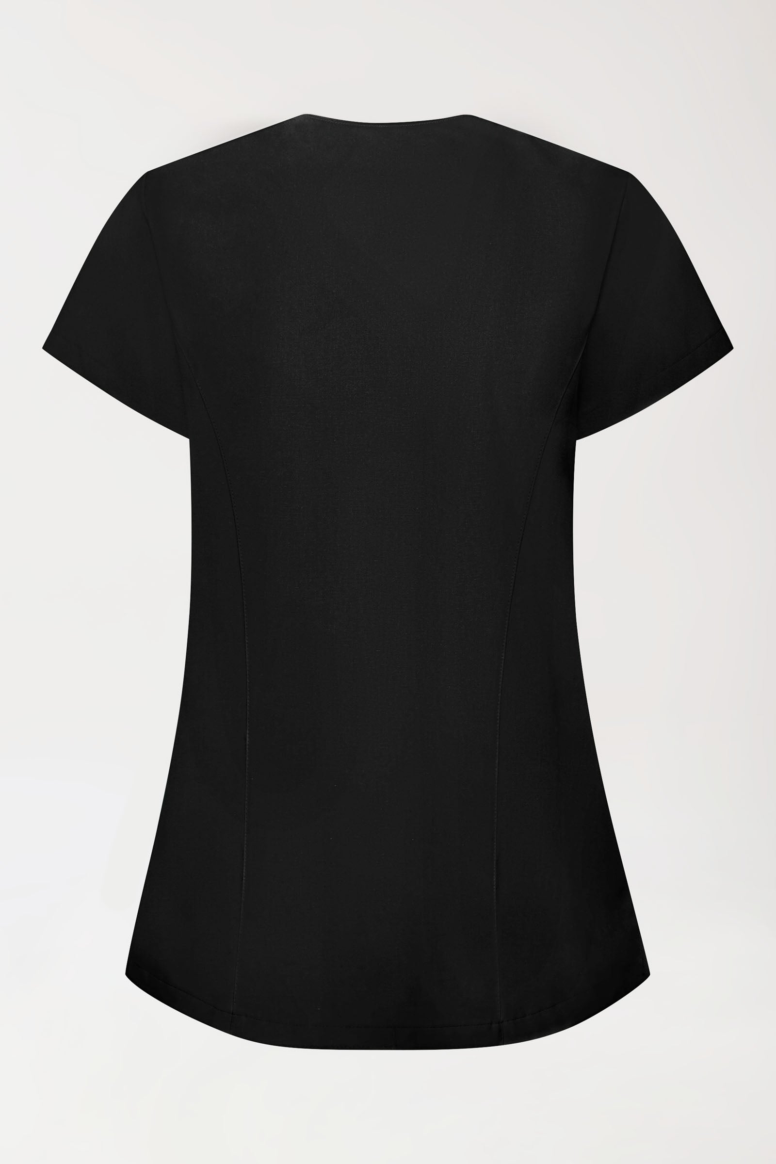 GREEN Stretch Kasack Damen - asymmetrische Druckknopfleiste schwarz, Vue de dos