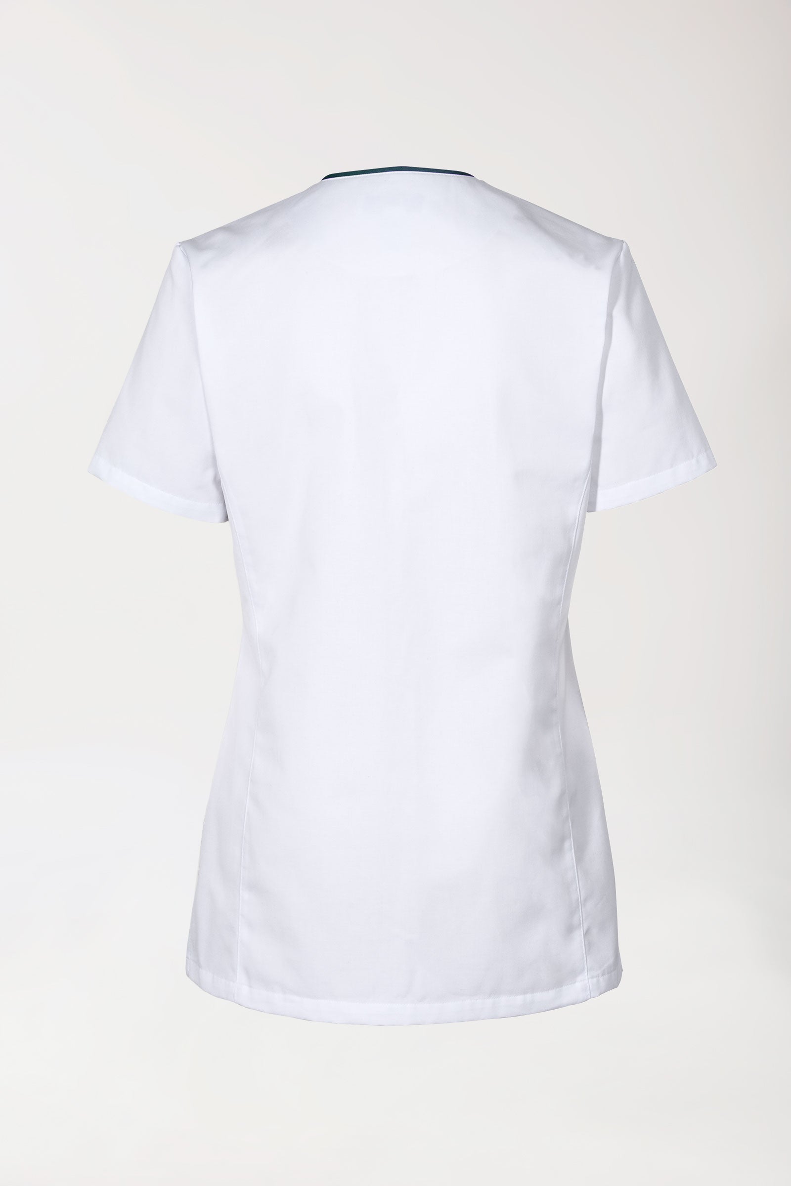 Beauty Kasack Damen - durchgeknöpft weiss/navy