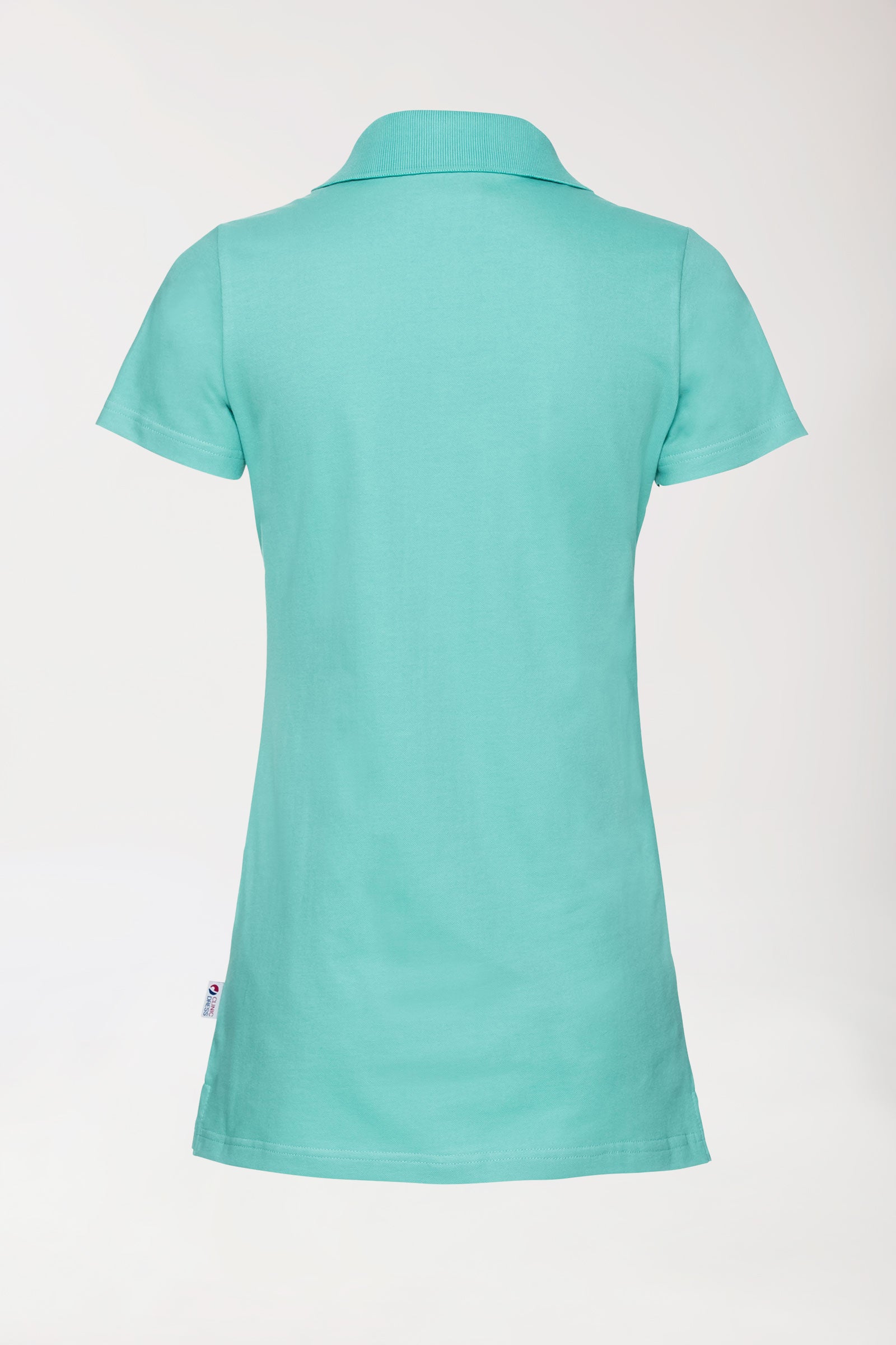 Stretch Longshirt Damen - Polokragen aqua green