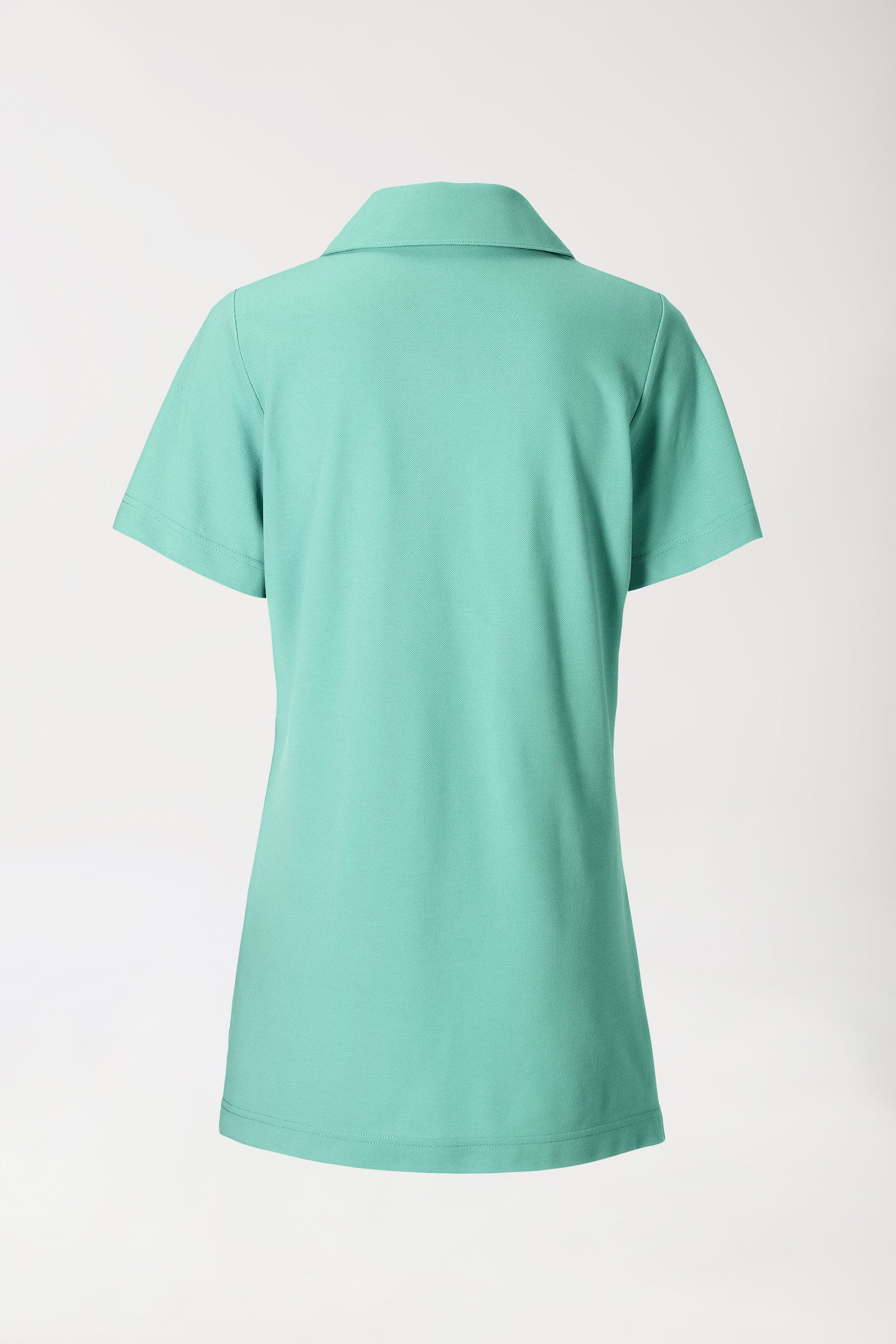 Piqué Longshirt Damen - mit Kragen aqua green, Vue de dos