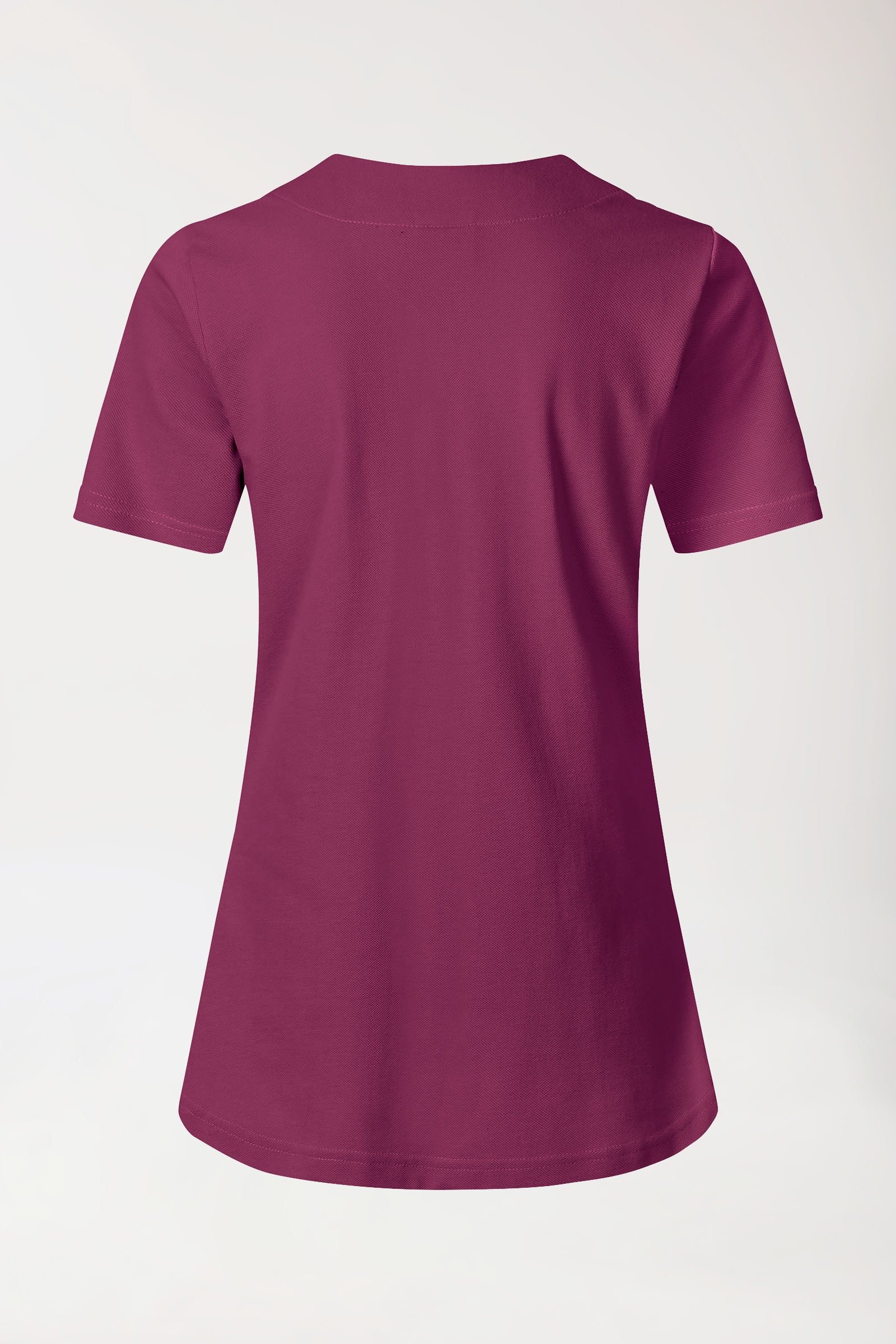 Piqué Longshirt Damen - diagonaler Ausschnitt berry, Vue de dos