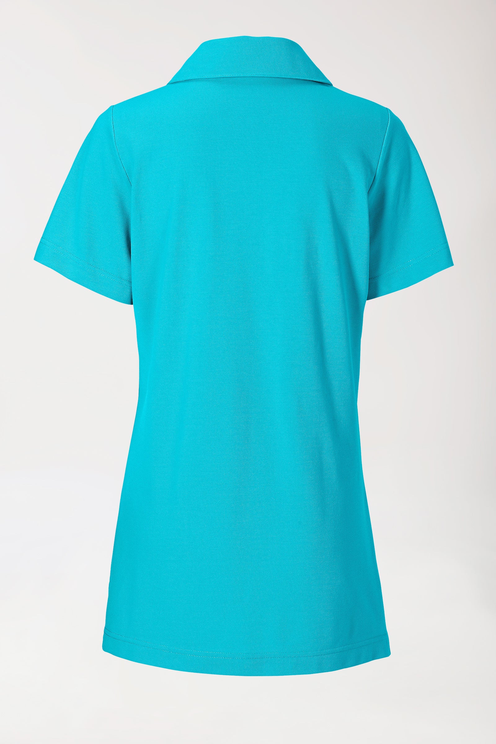 Piqué Longshirt Damen - mit Kragen curaçao, Vue de dos