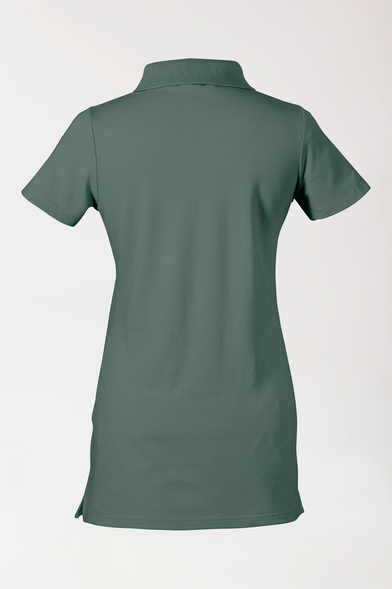 Stretch Longshirt Damen - Polokragen dunkelgrün, Vue de dos