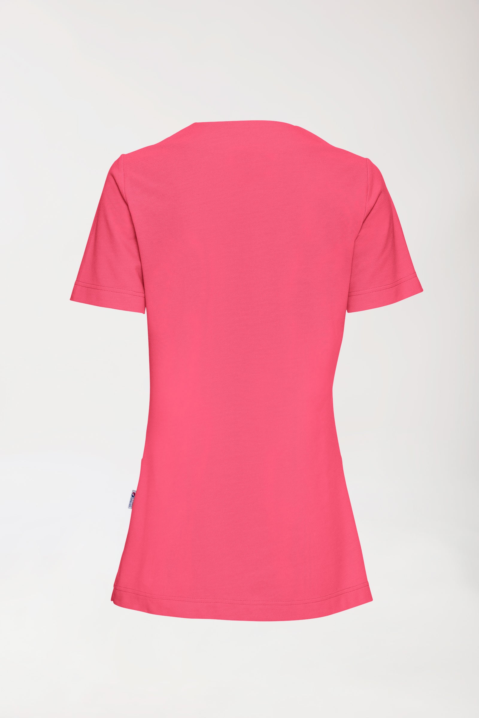 Piqué Longshirt Damen - V-Ausschnitt lipstick, Vue de dos