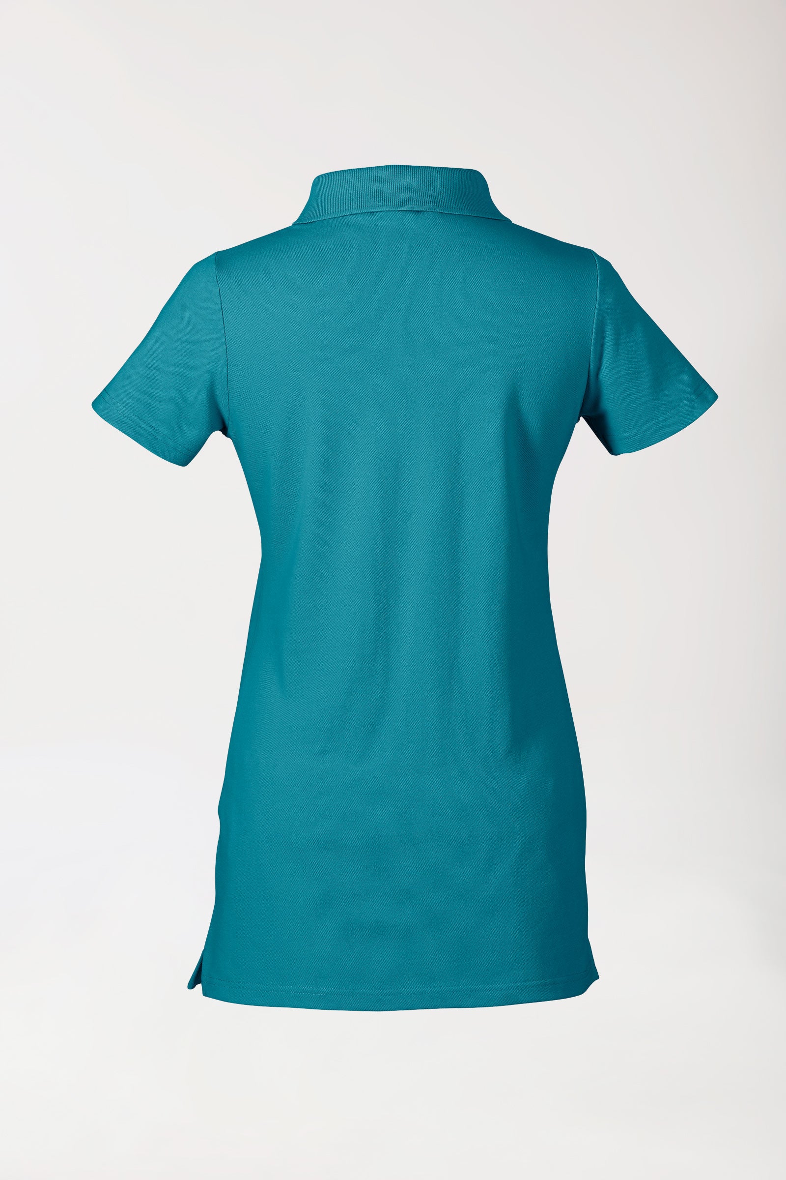 Stretch Longshirt Damen - Polokragen petrol, Vue de dos