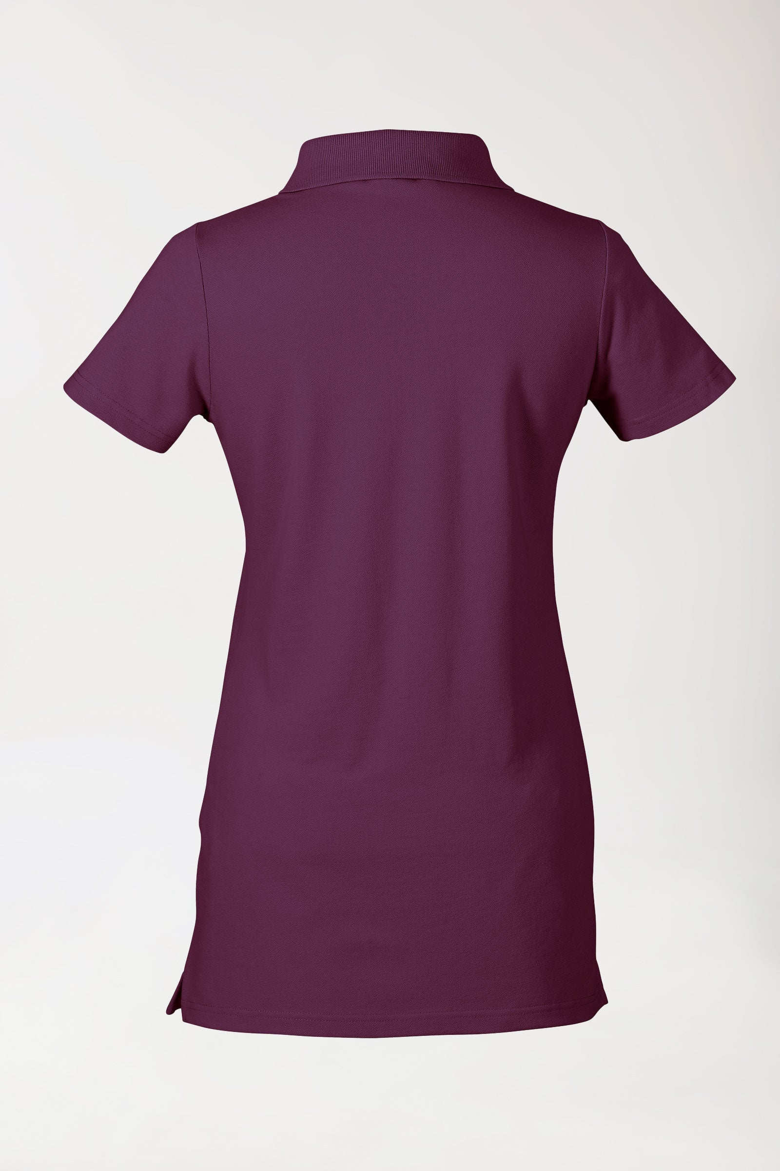 Stretch Longshirt Damen - Polokragen pflaume, Vue de dos