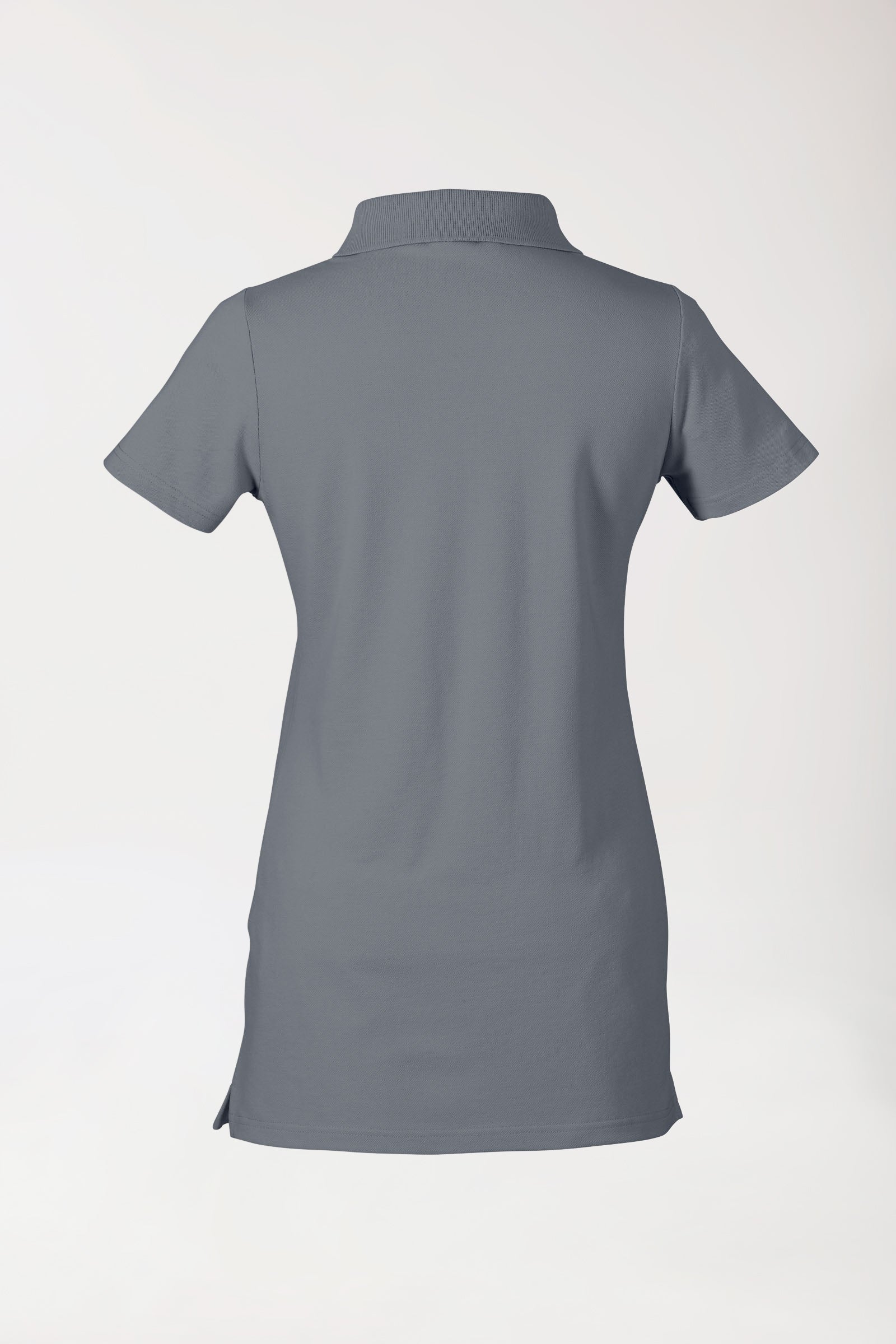 Stretch Longshirt Damen - Polokragen steingrau, Vue de dos