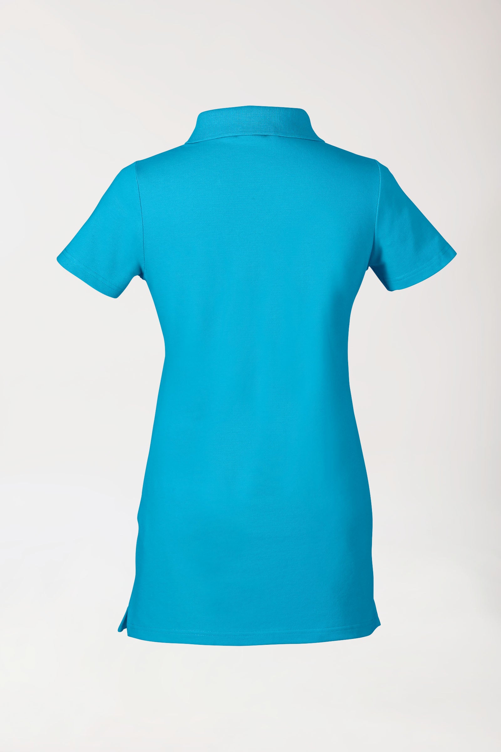 Stretch Longshirt Damen - Polokragen türkis