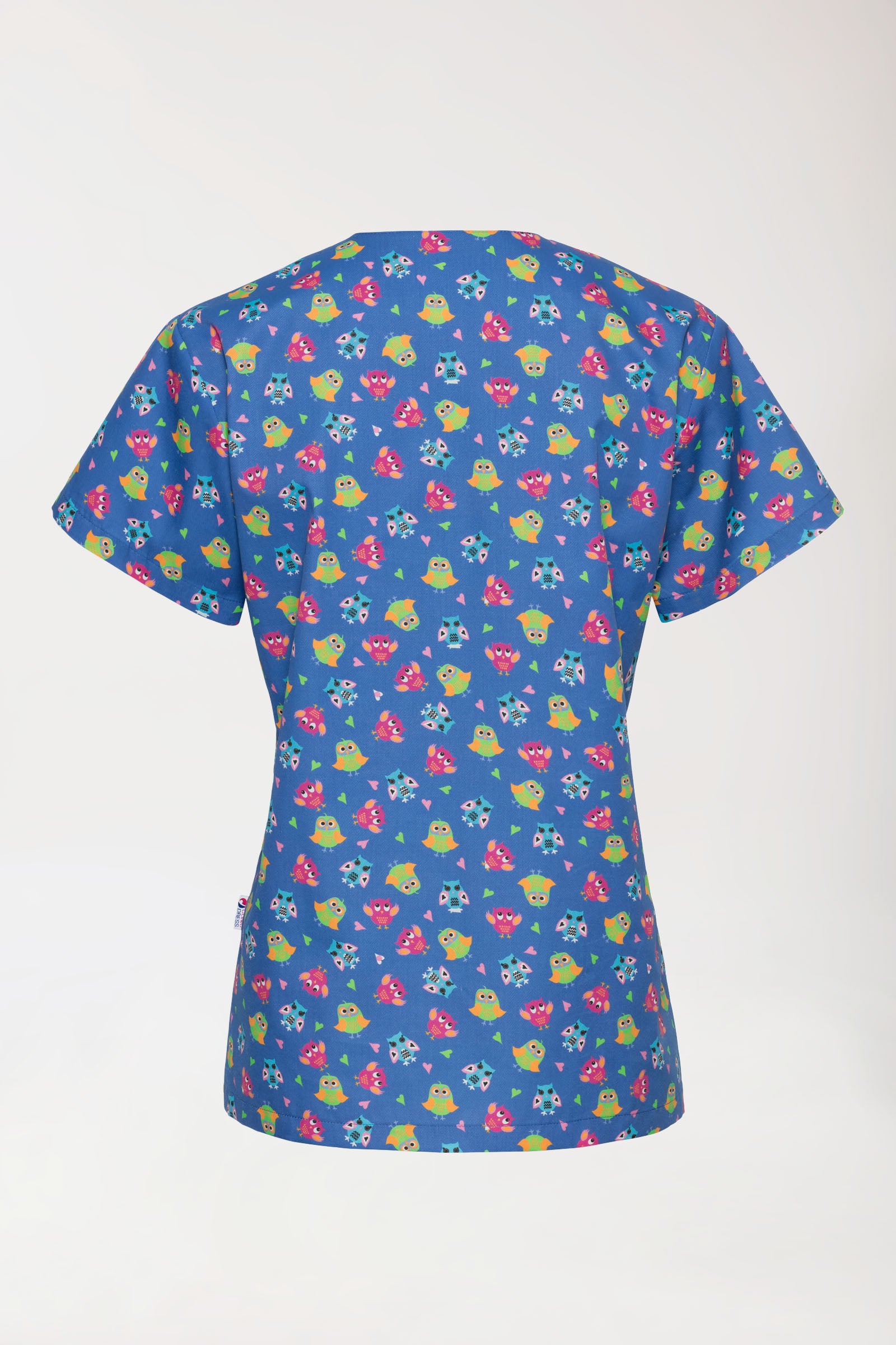 Leichter Schlupfkasack Damen - Alloverprint blau/bunt, Vue de dos
