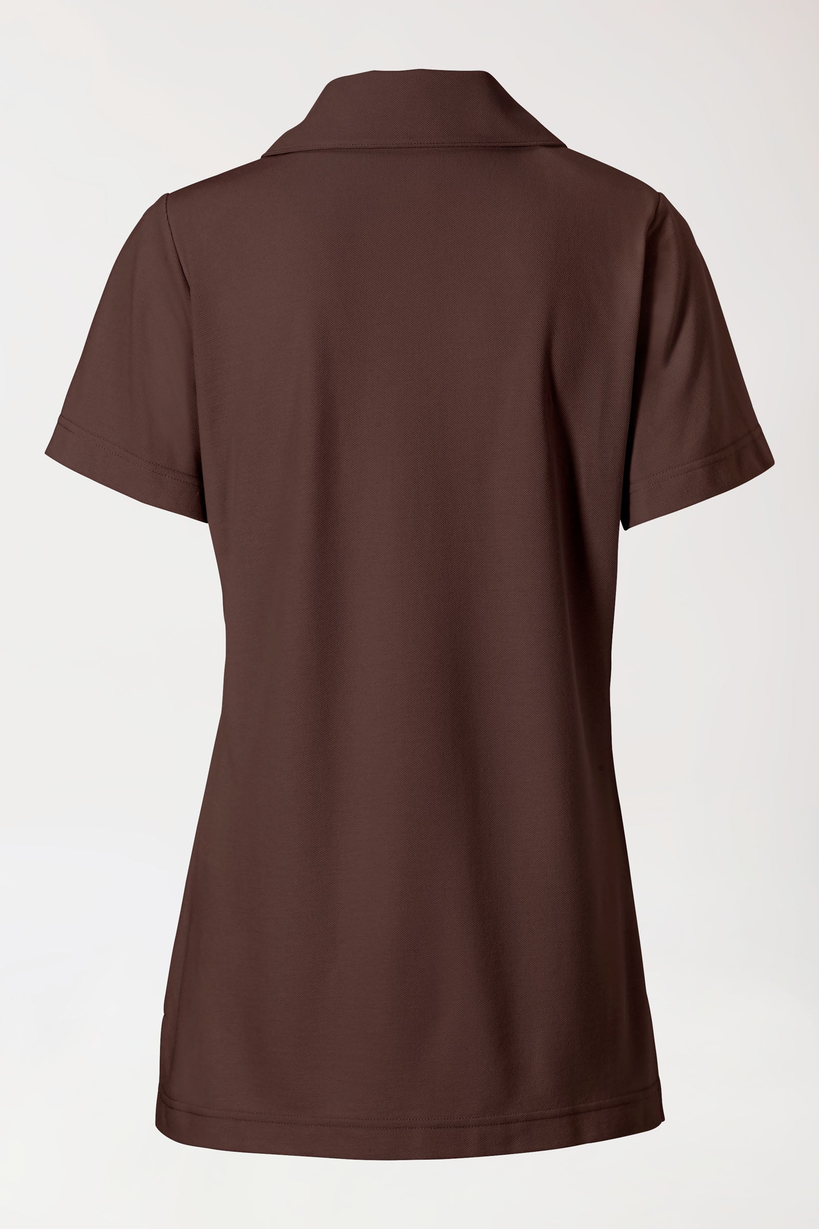 COMFY FLEX Stretch Schlupfkasack Damen - Schalkragen coffee, Rückansicht