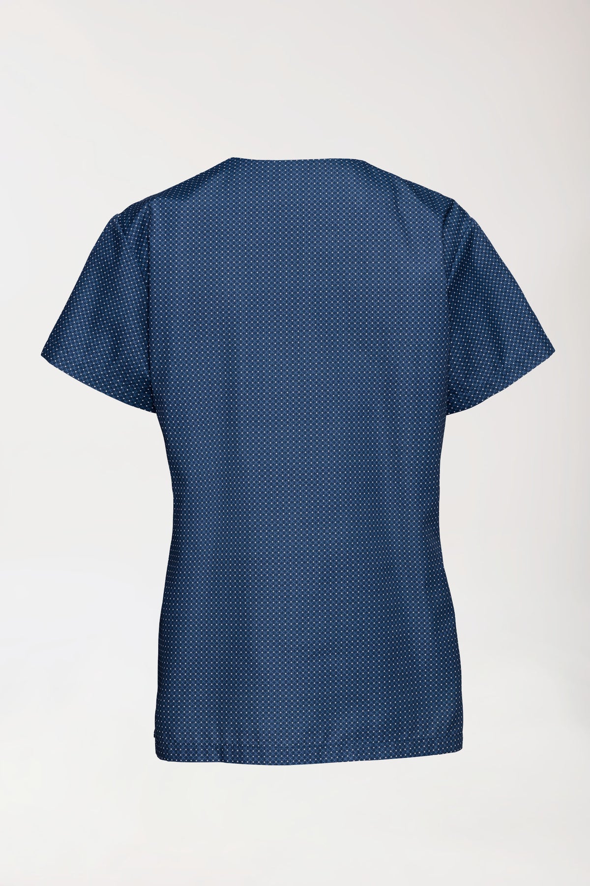 Leichter Schlupfkasack Damen - Alloverprint navy/petrolblau, Vue de dos