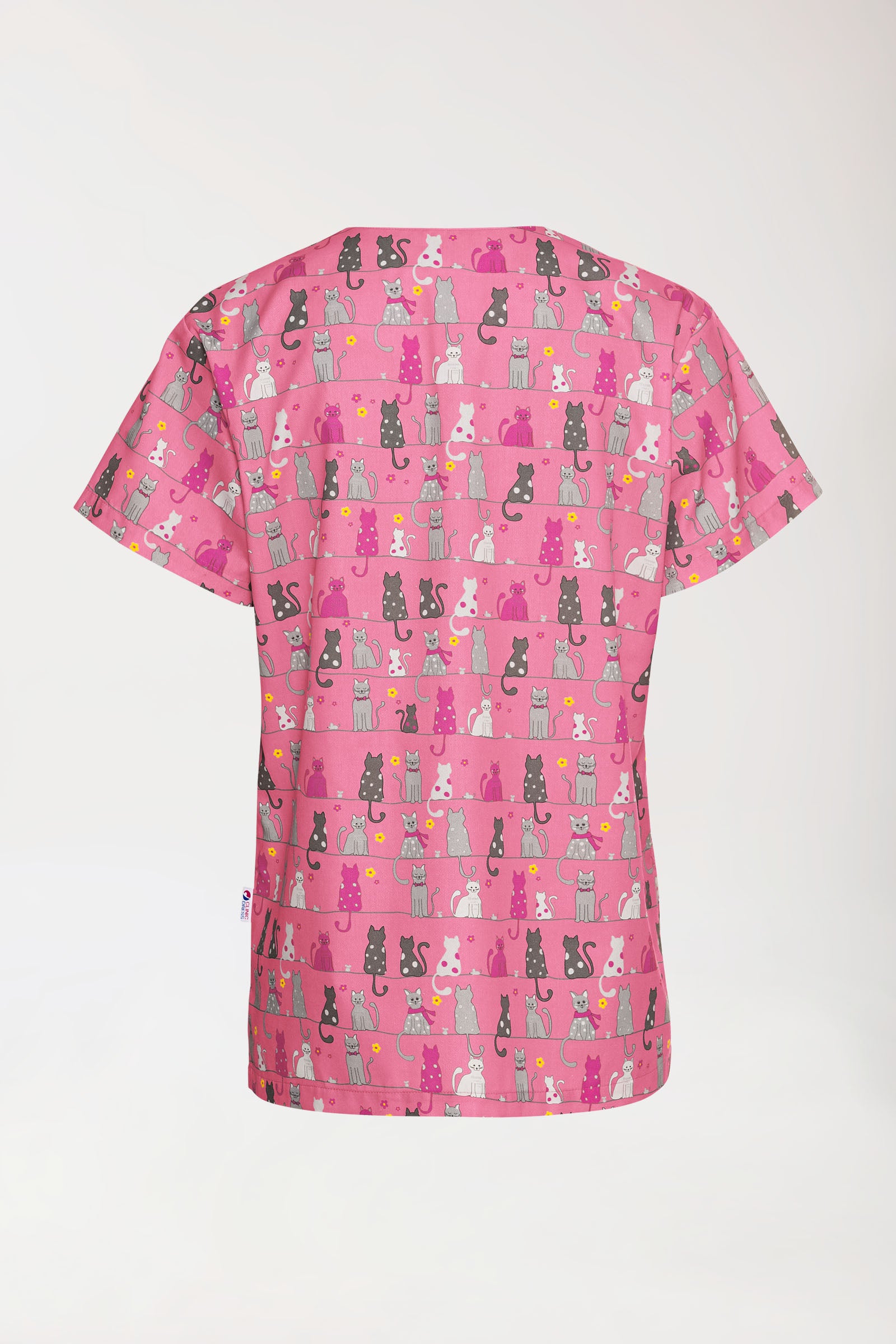 Leichter Schlupfkasack Damen - Alloverprint rosy pink/grau, Vue de dos