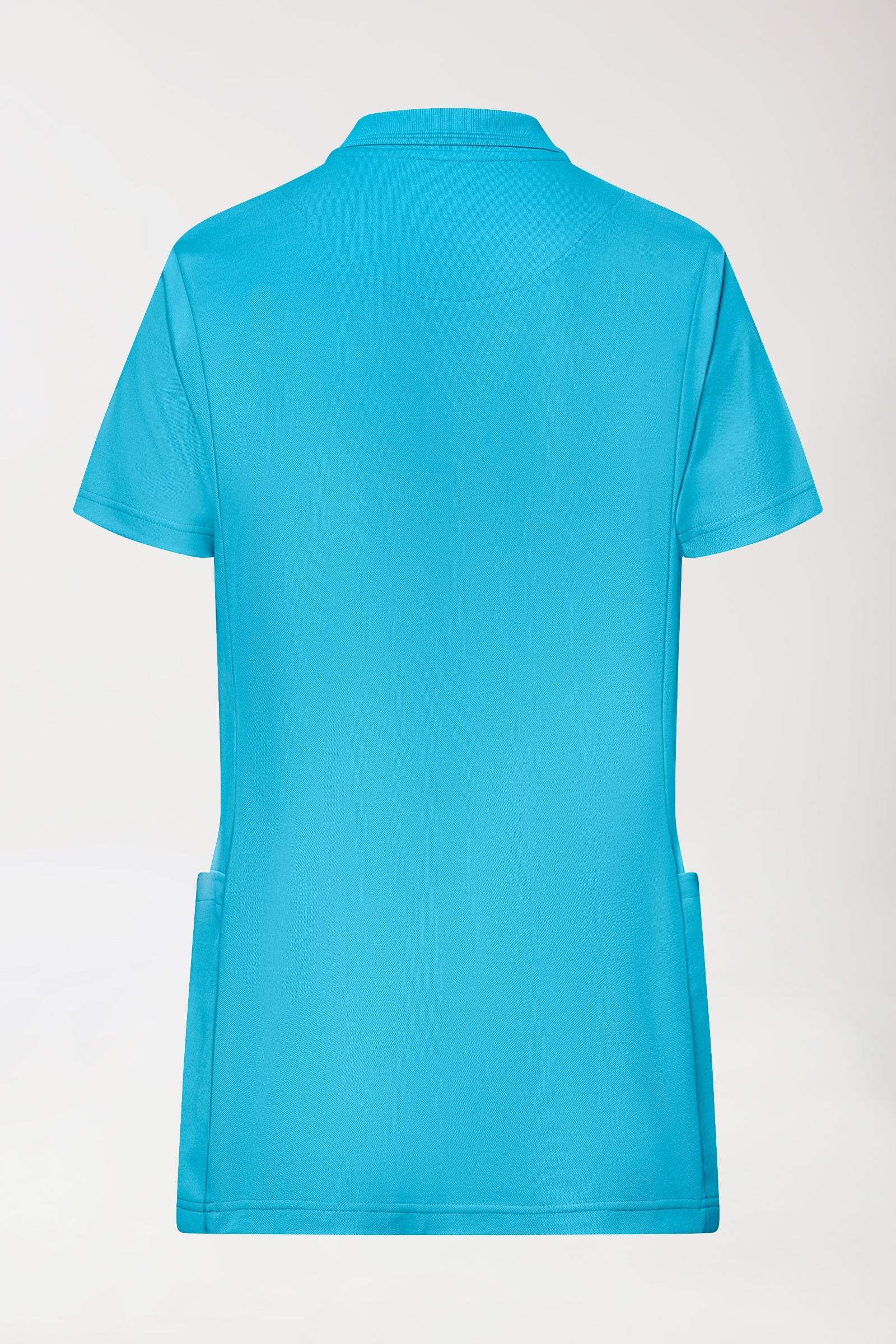 COMFY FLEX Stretch Schlupfkasack Damen - Polokragen türkis, Rückansicht