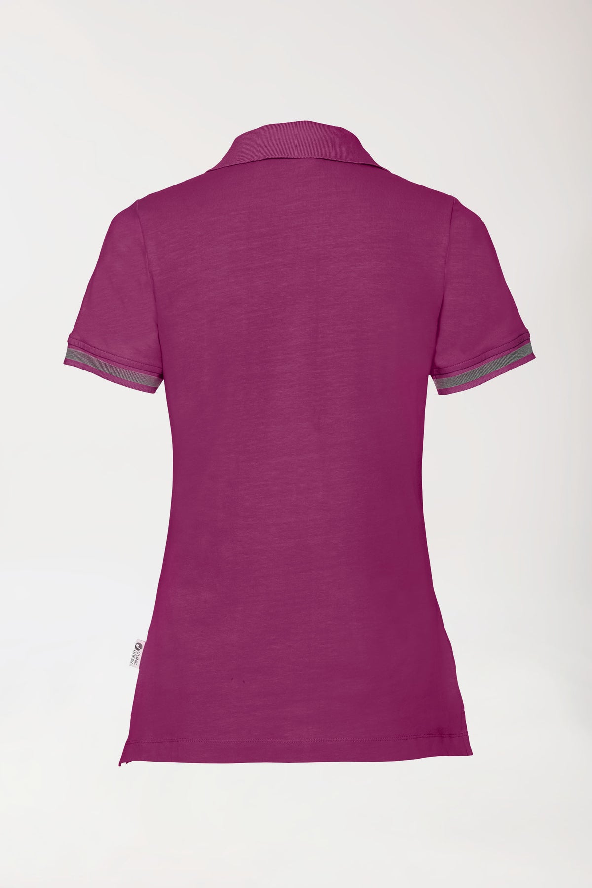 Stretch Shirt Damen - Polokragen berry/dunkelgrau melange, Rückansicht