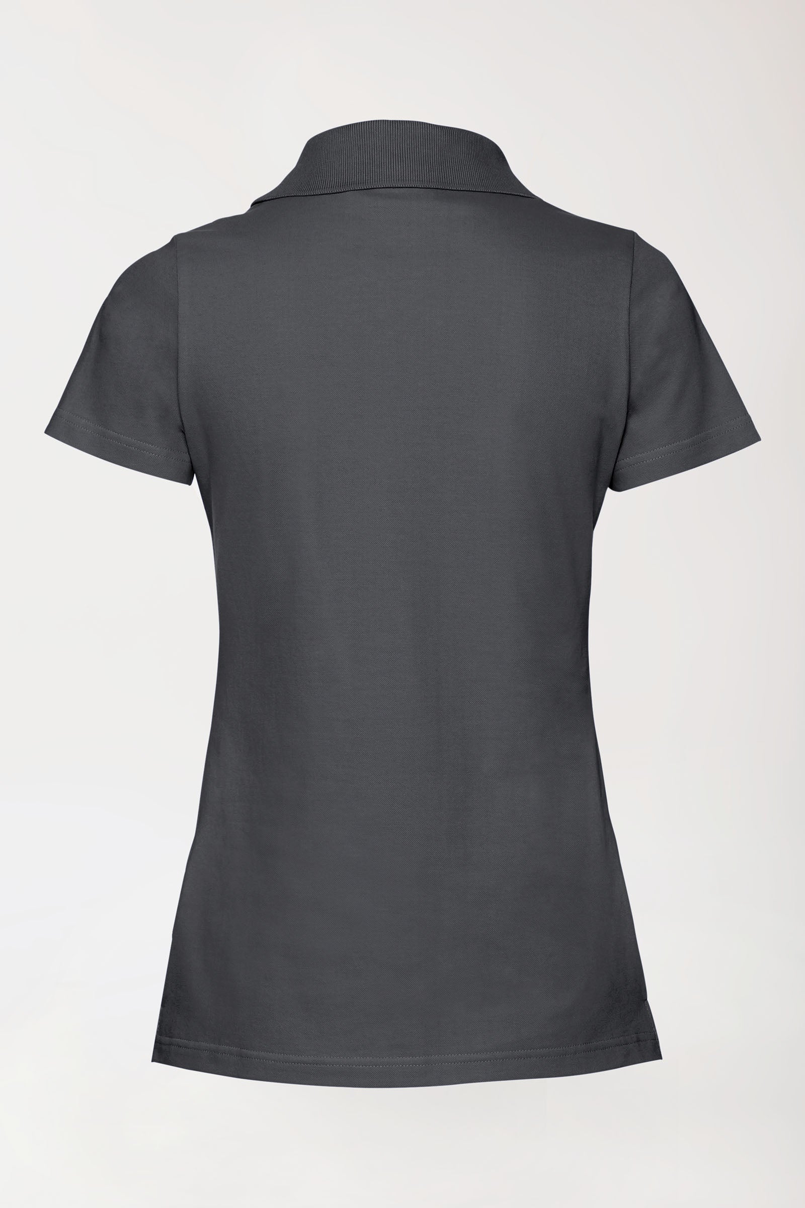 Stretch Shirt Damen - Polokragen erzgrau, Rückansicht