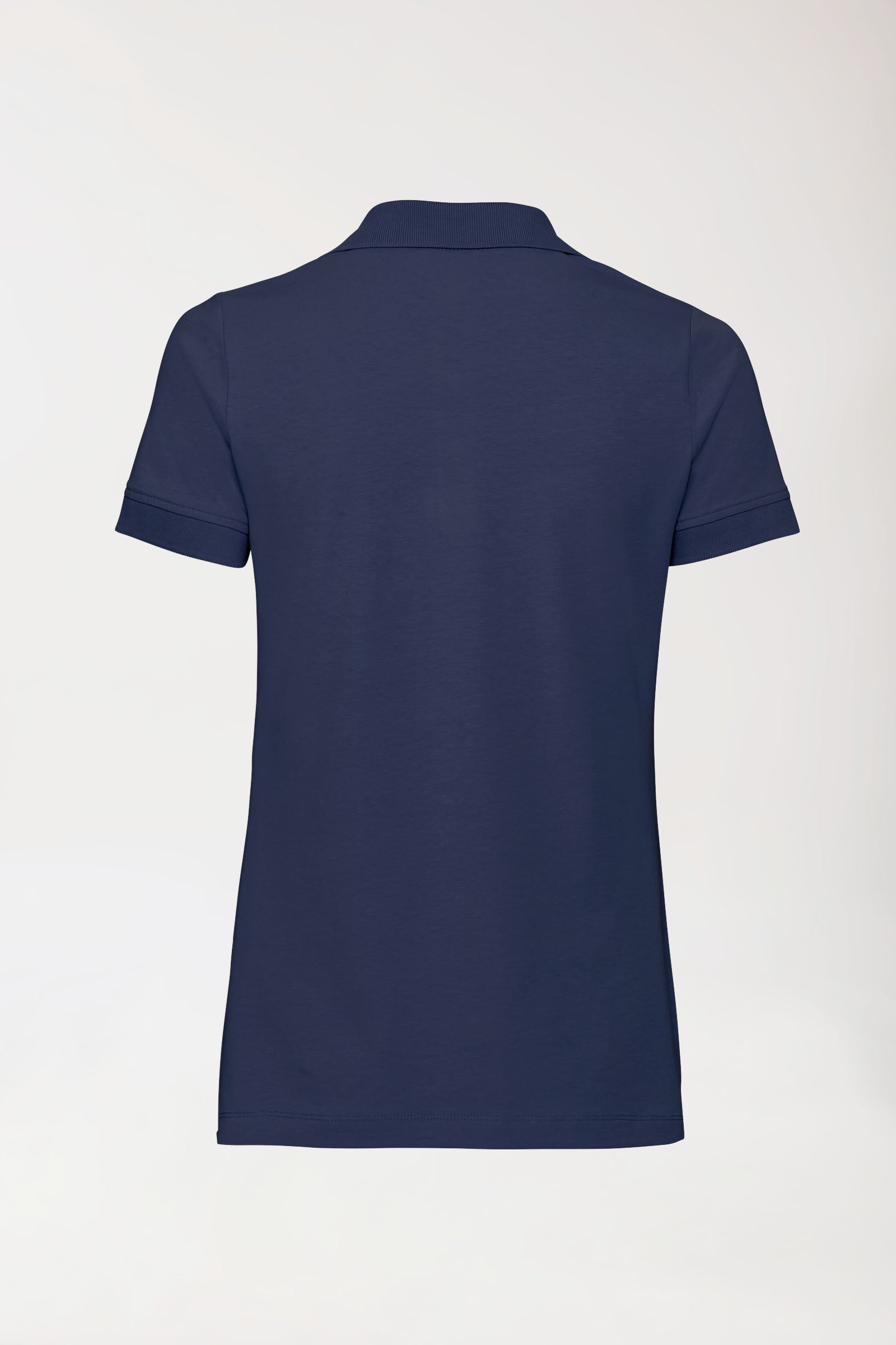 Stretch Shirt Damen - Polokragen - Knopfleiste navy, Rückansicht