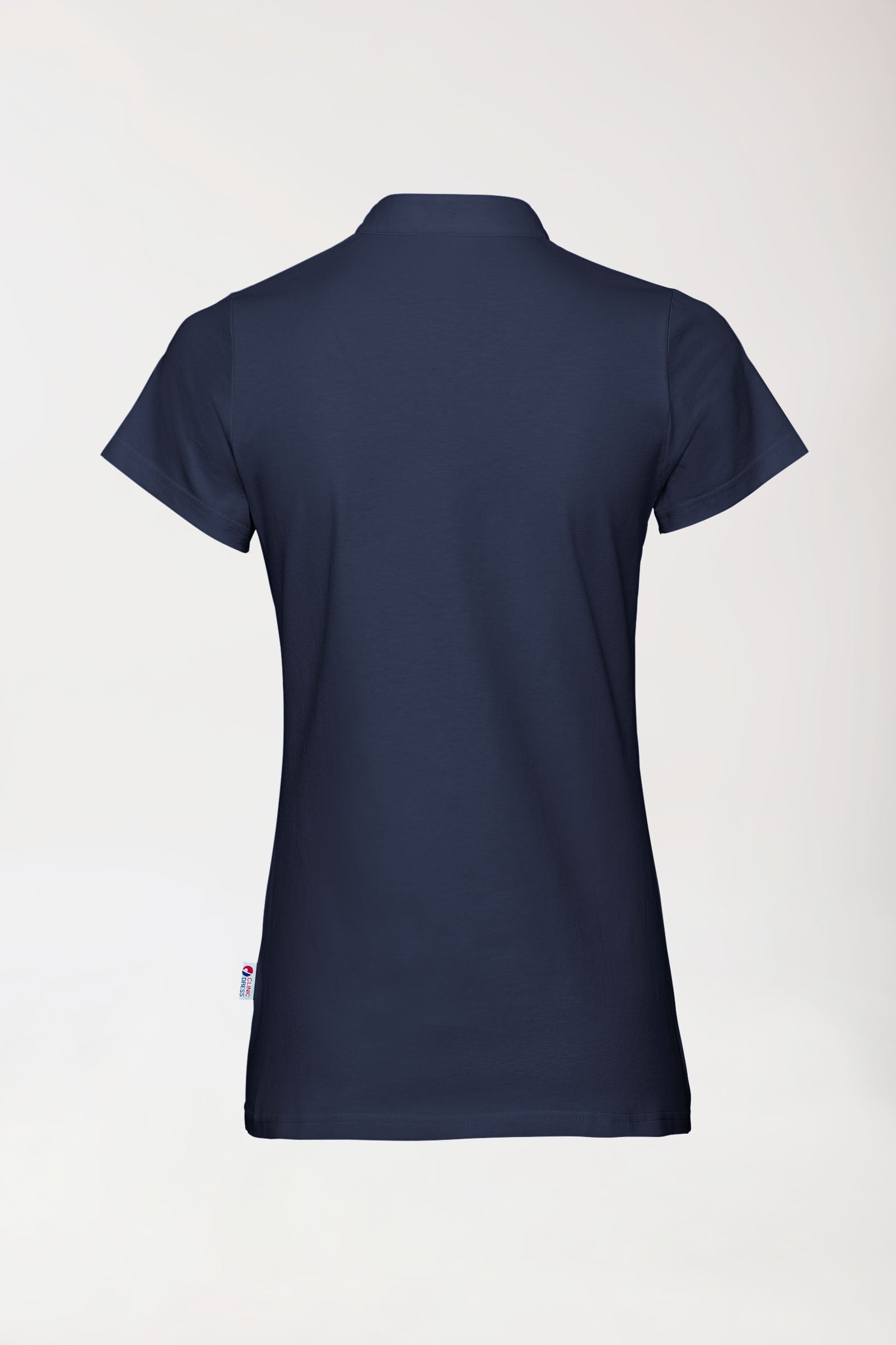 Stretch Shirt Damen - Stehkragen navy, Rückansicht