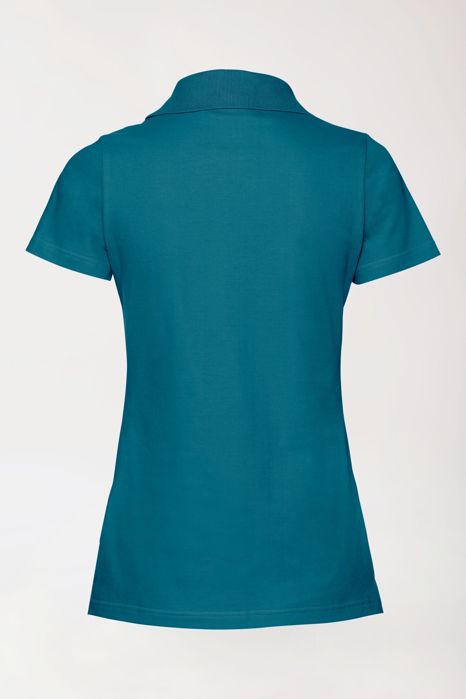 Stretch Shirt Damen - Polokragen petrol, Rückansicht