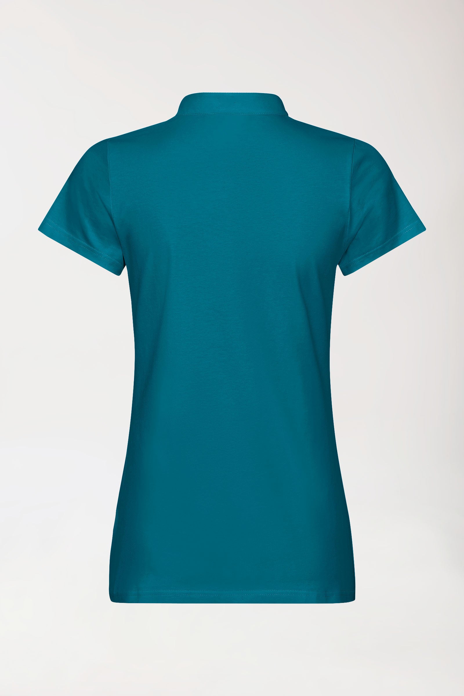 Stretch Shirt Damen - Stehkragen petrol, Vue de dos