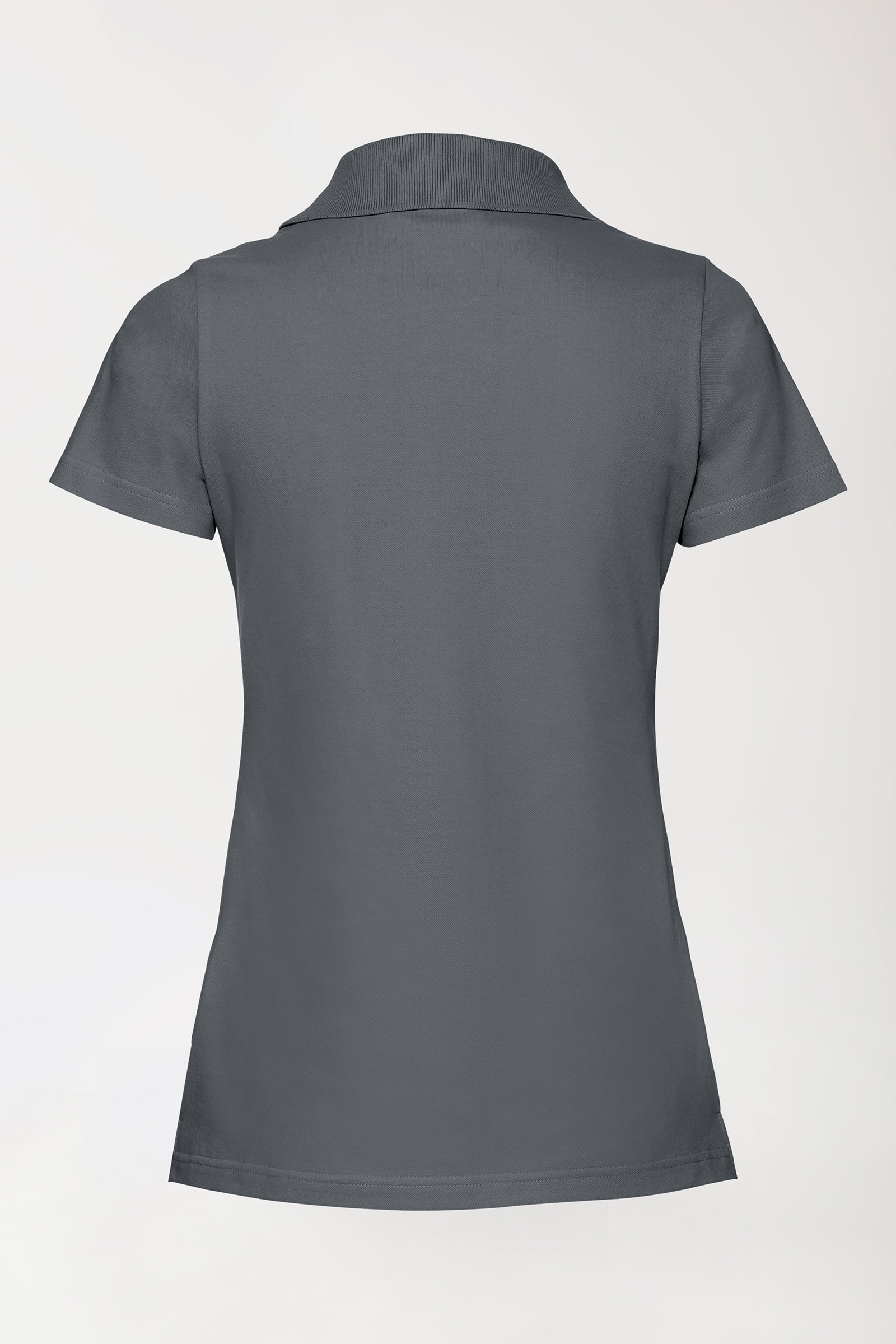 Stretch Shirt Damen - Polokragen steingrau, Rückansicht