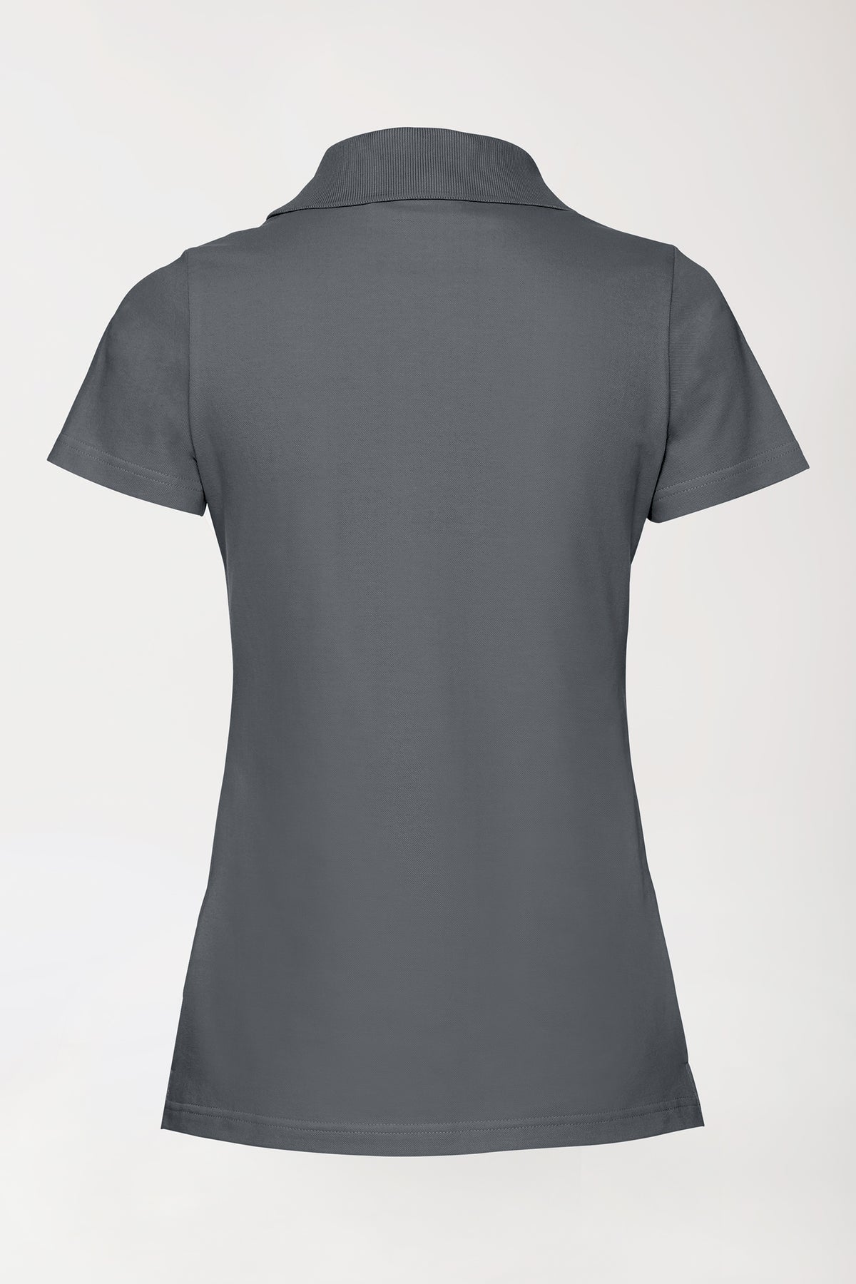 Stretch Shirt Damen - Polokragen steingrau, Vue de dos