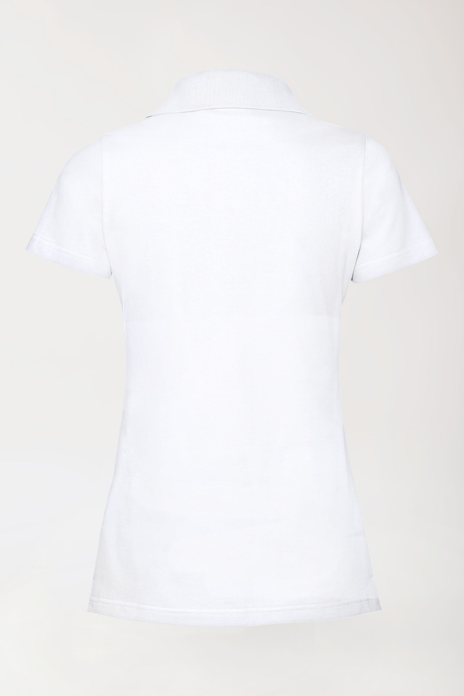 Stretch Shirt Damen - Polokragen weiss