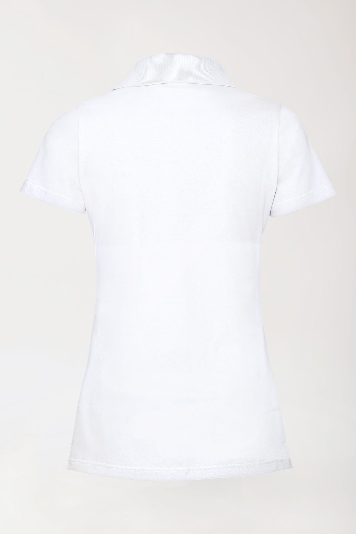 Stretch Shirt Damen - Polokragen weiss