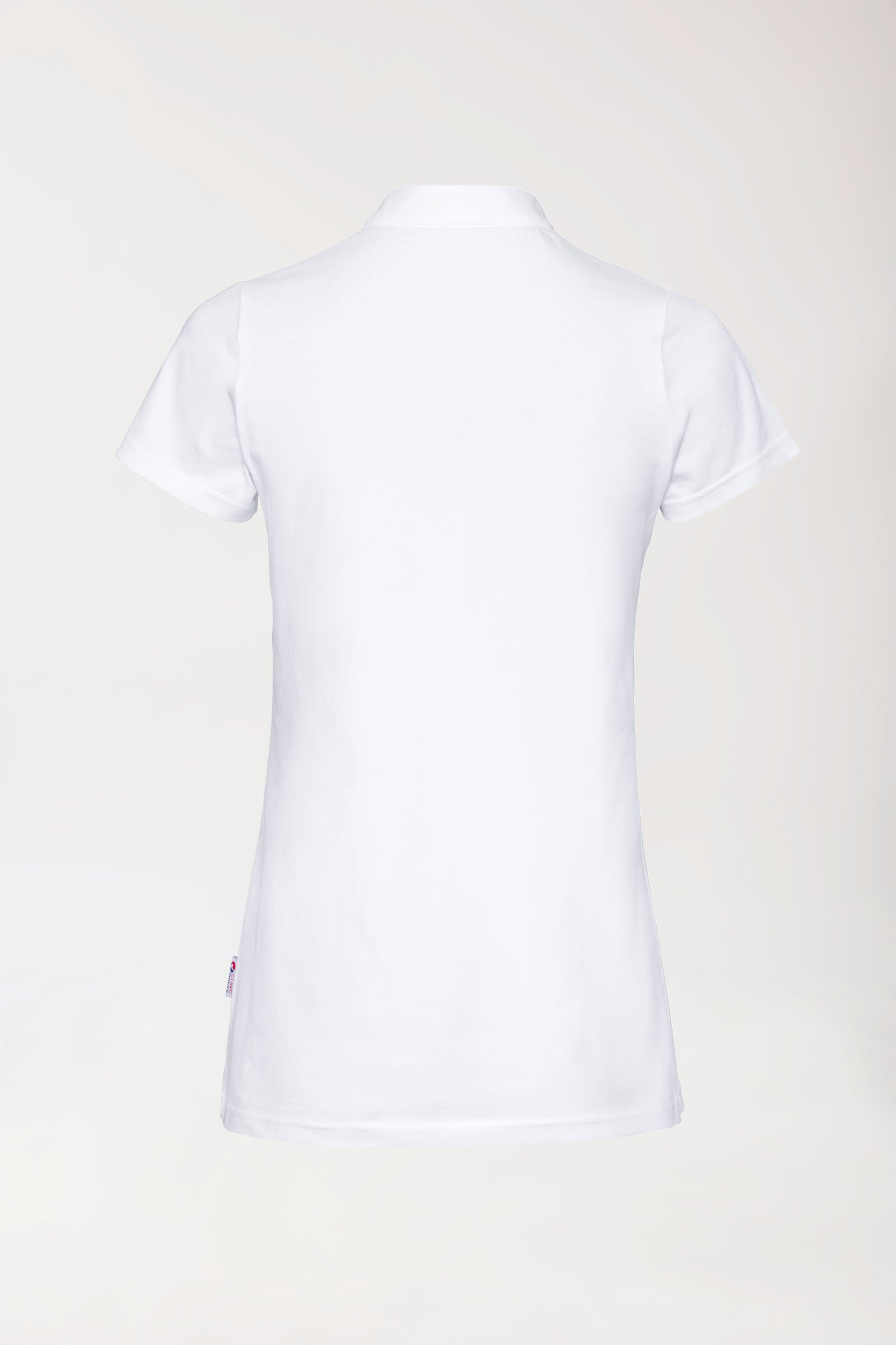 Stretch Shirt Damen - Stehkragen weiss, Rückansicht